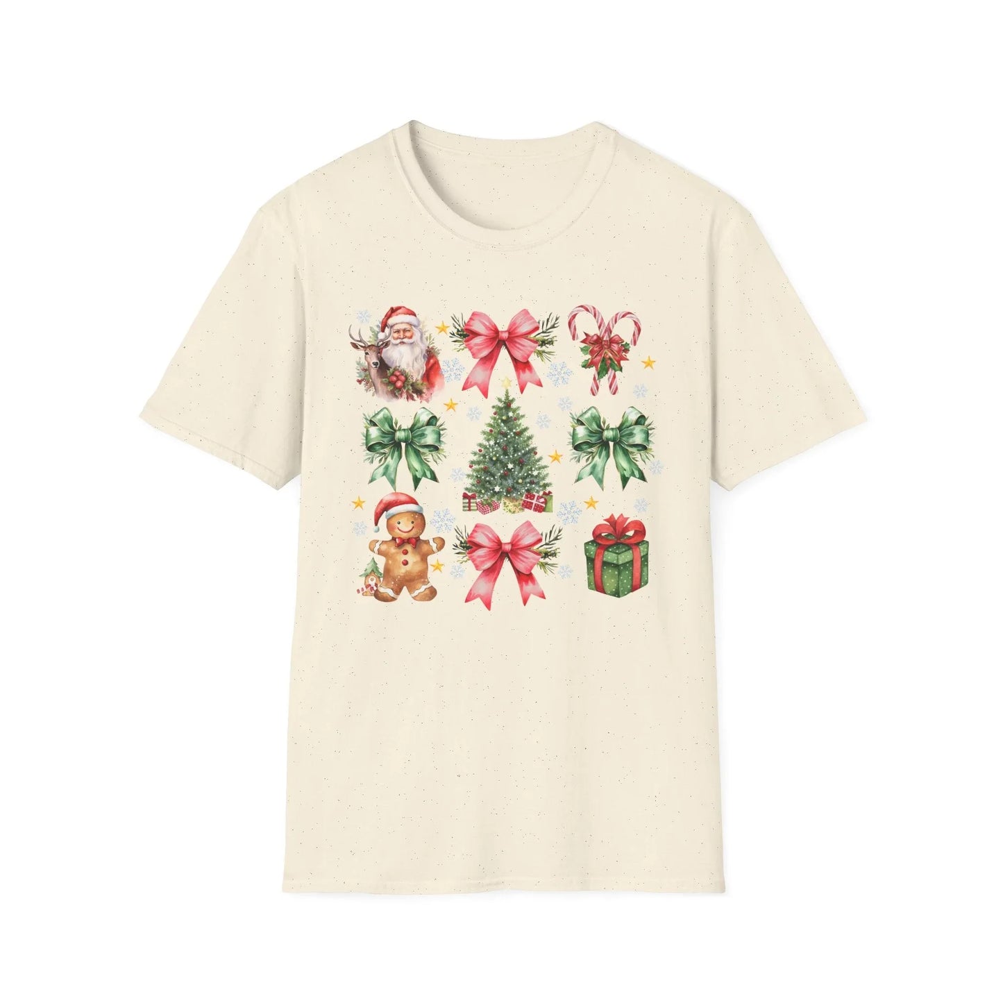Pink Christmas Tshirt - S / Natural - T-Shirt