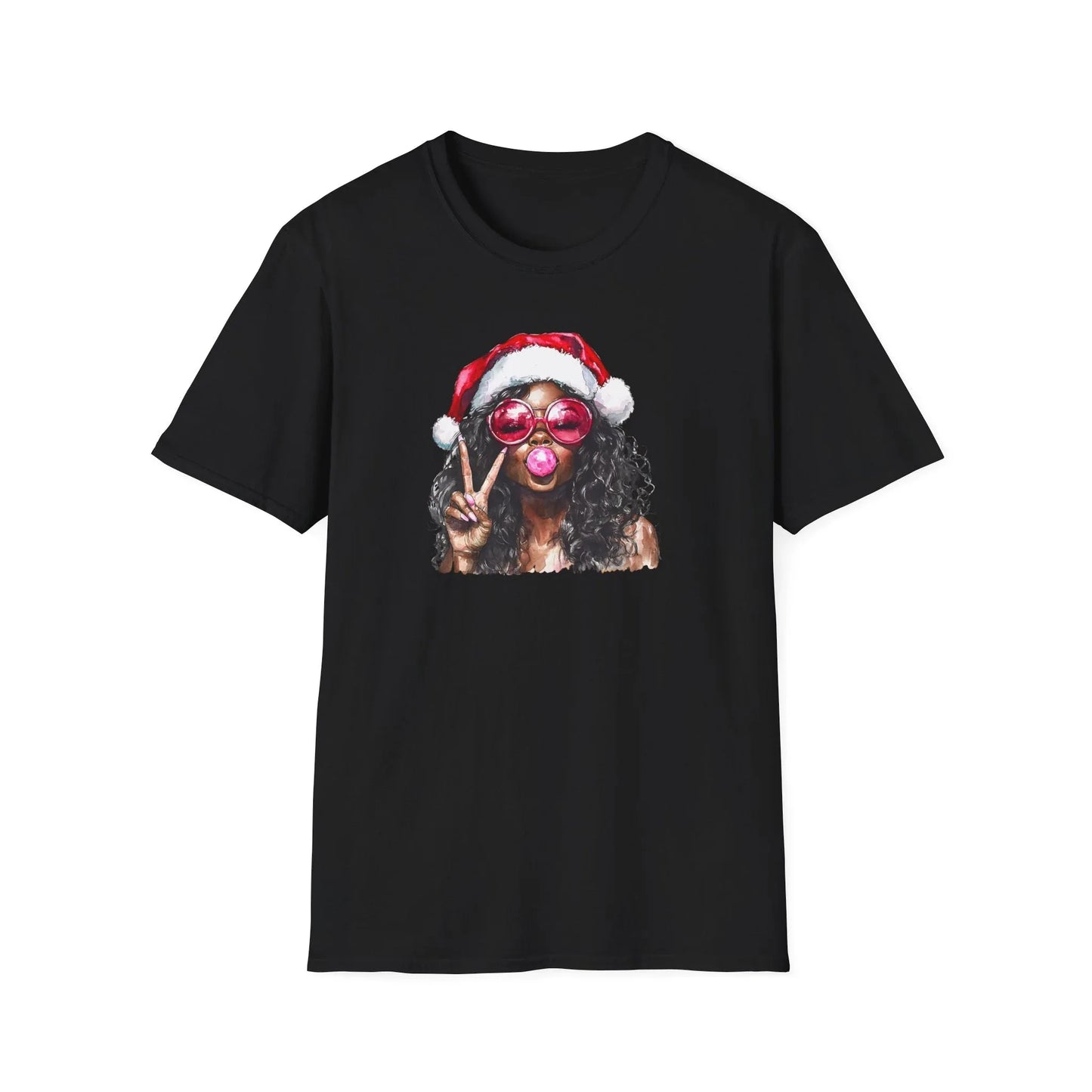 Pink Christmas Tshirt - XS / Black - T-Shirt