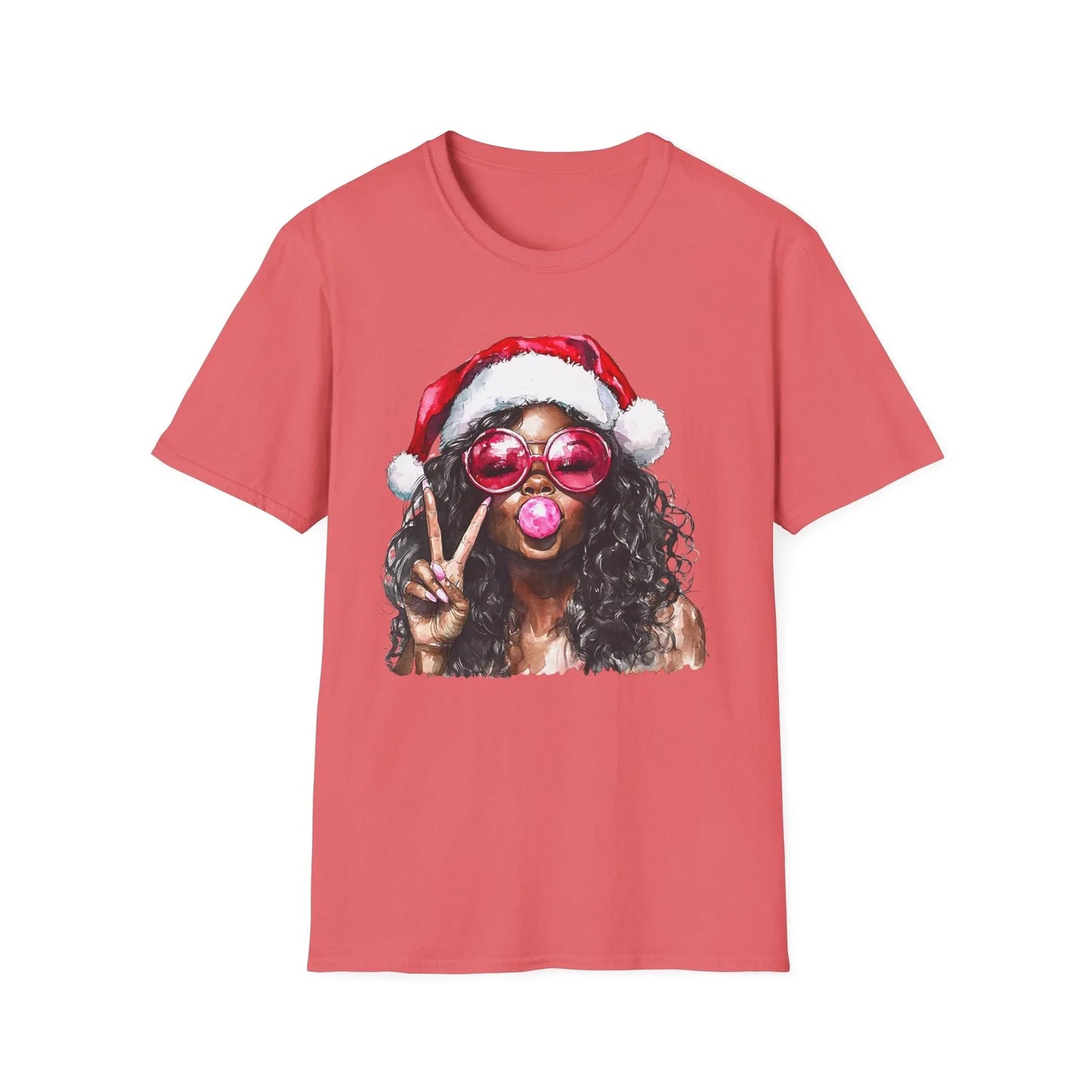 Pink Christmas Tshirt - L / Coral Silk - T-Shirt