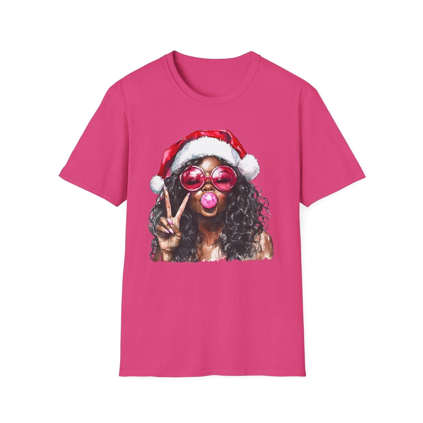 Pink Christmas Tshirt - S / Heliconia - T-Shirt