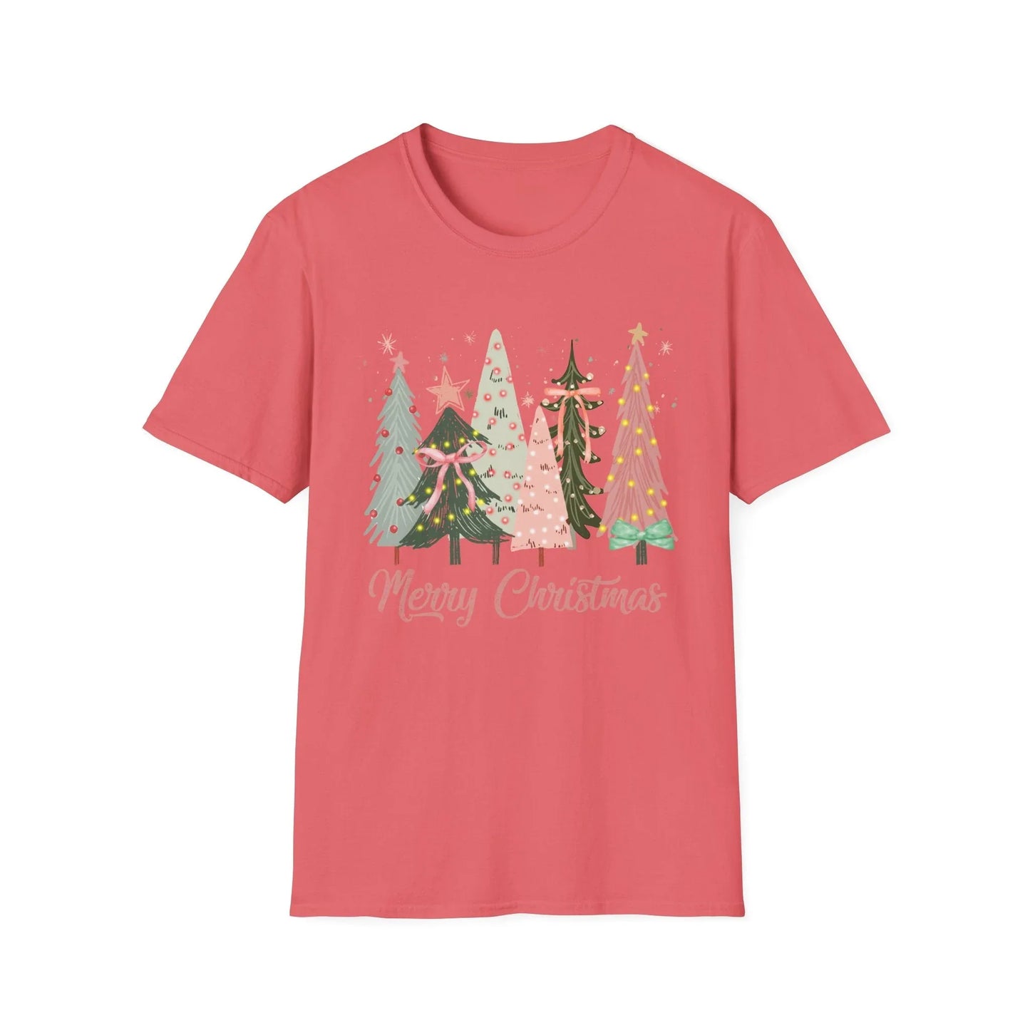 Pink Christmas Tshirt - L / Coral Silk - T-Shirt