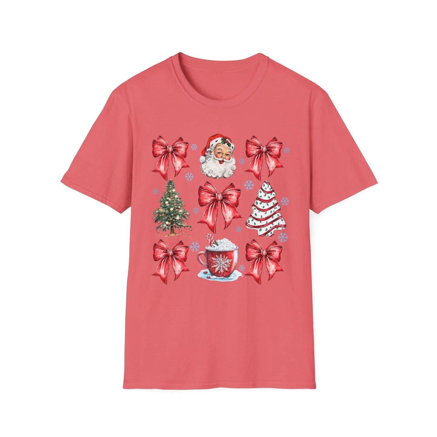 Pink Christmas Tshirt - L / Coral Silk - T-Shirt
