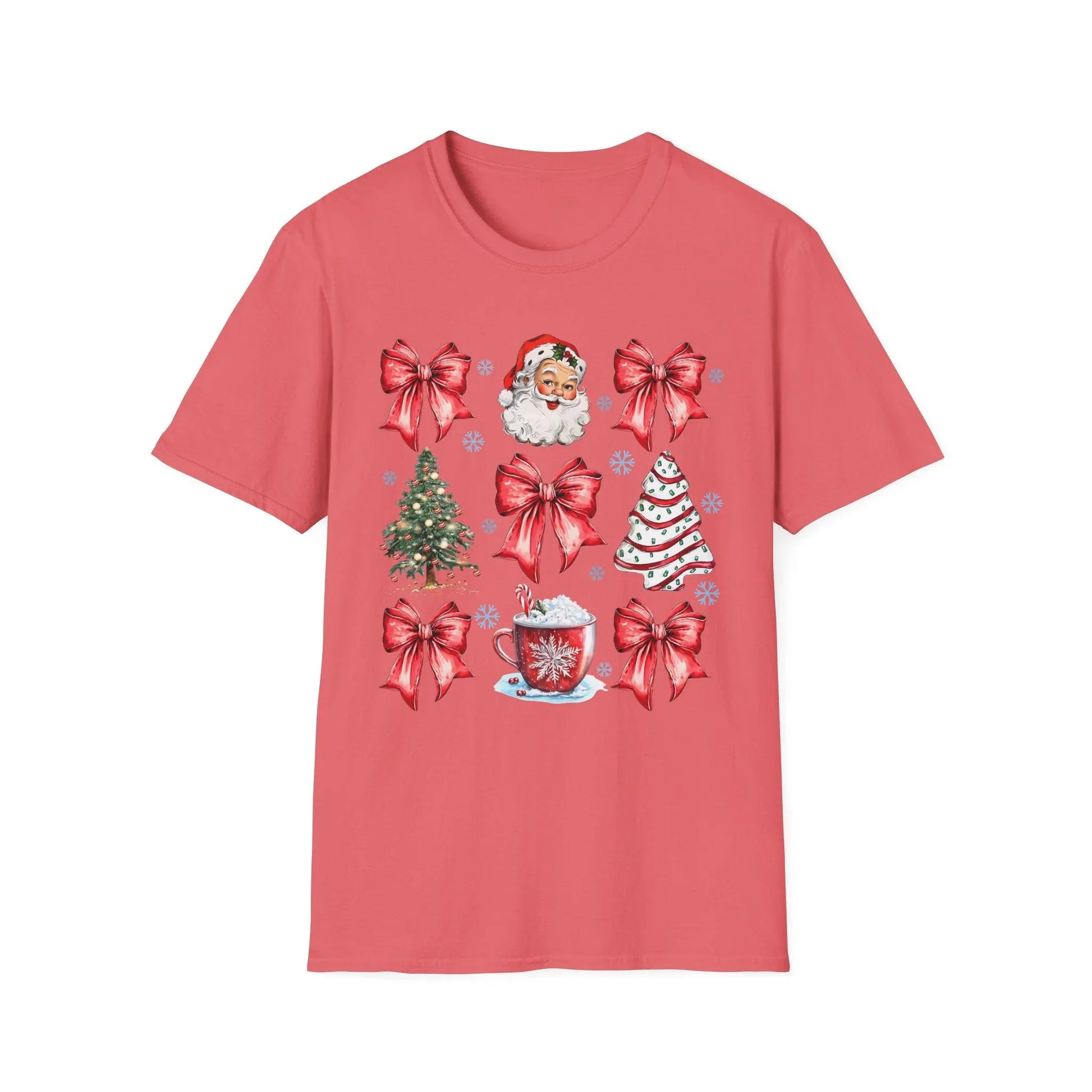 Pink Christmas Tshirt - L / Coral Silk - T-Shirt