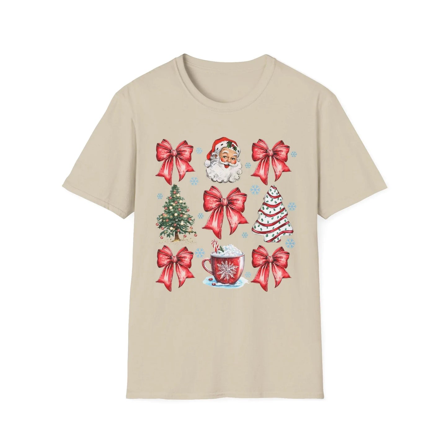 Pink Christmas Tshirt - S / Sand - T-Shirt