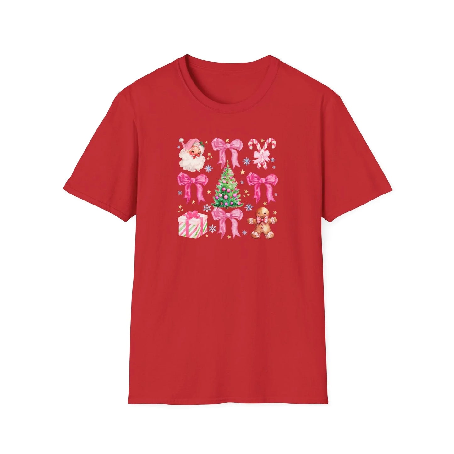Pink Christmas Tshirt - S / Red - T-Shirt