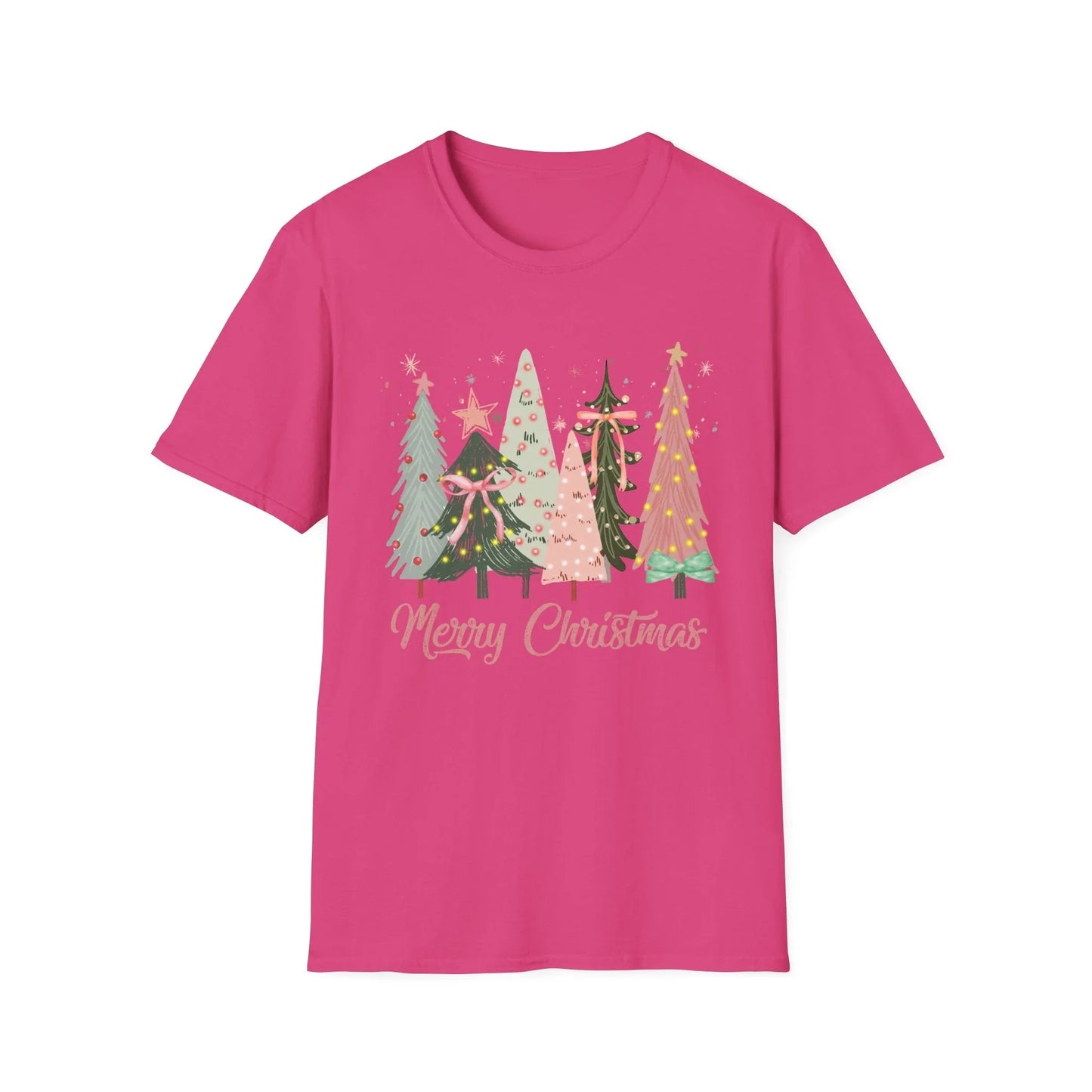 Pink Christmas Tshirt - S / Heliconia - T-Shirt