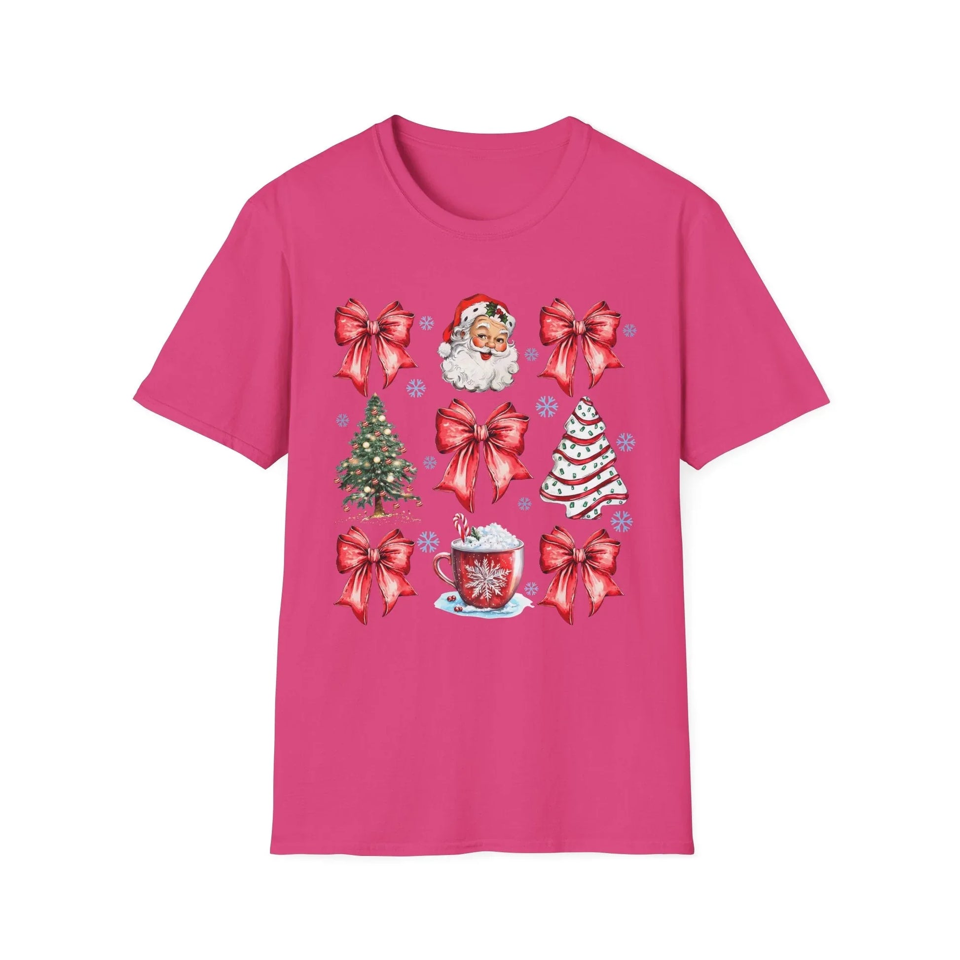 Pink Christmas Tshirt - S / Heliconia - T-Shirt
