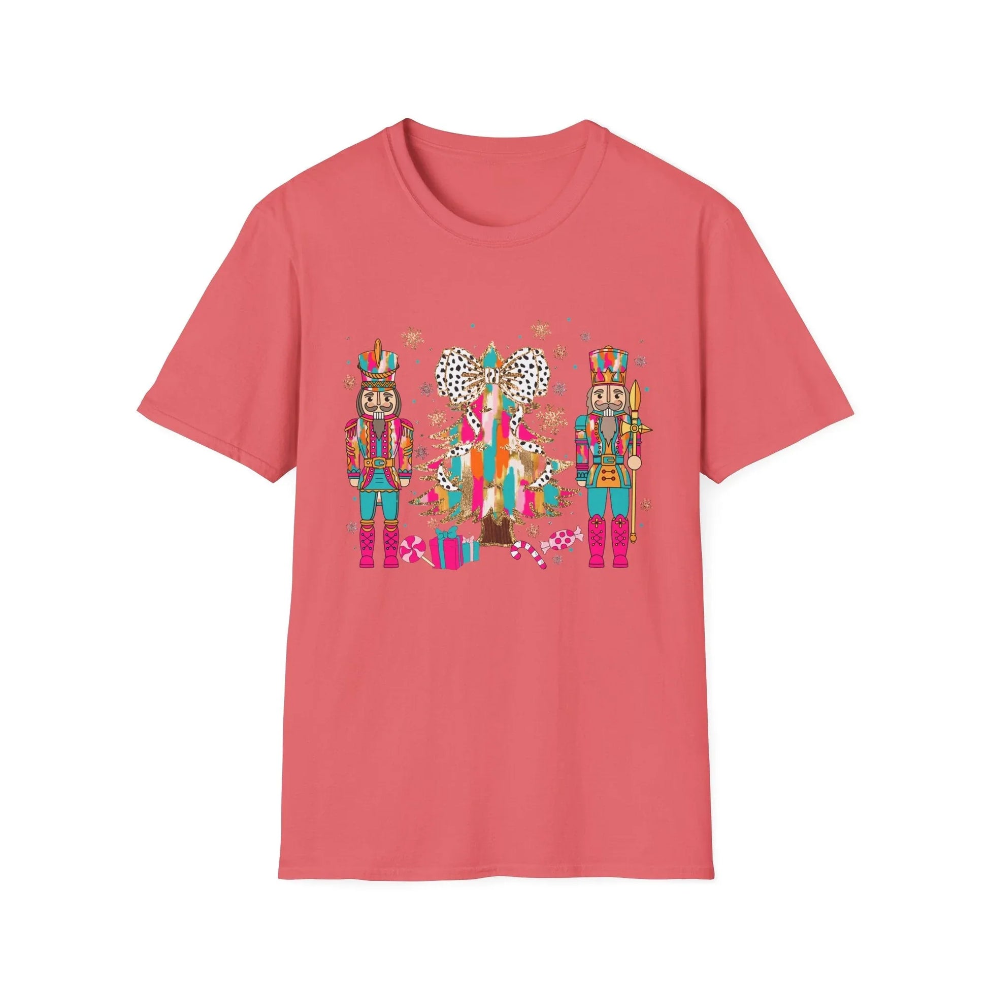 Pink Christmas Tshirt - L / Coral Silk - T-Shirt