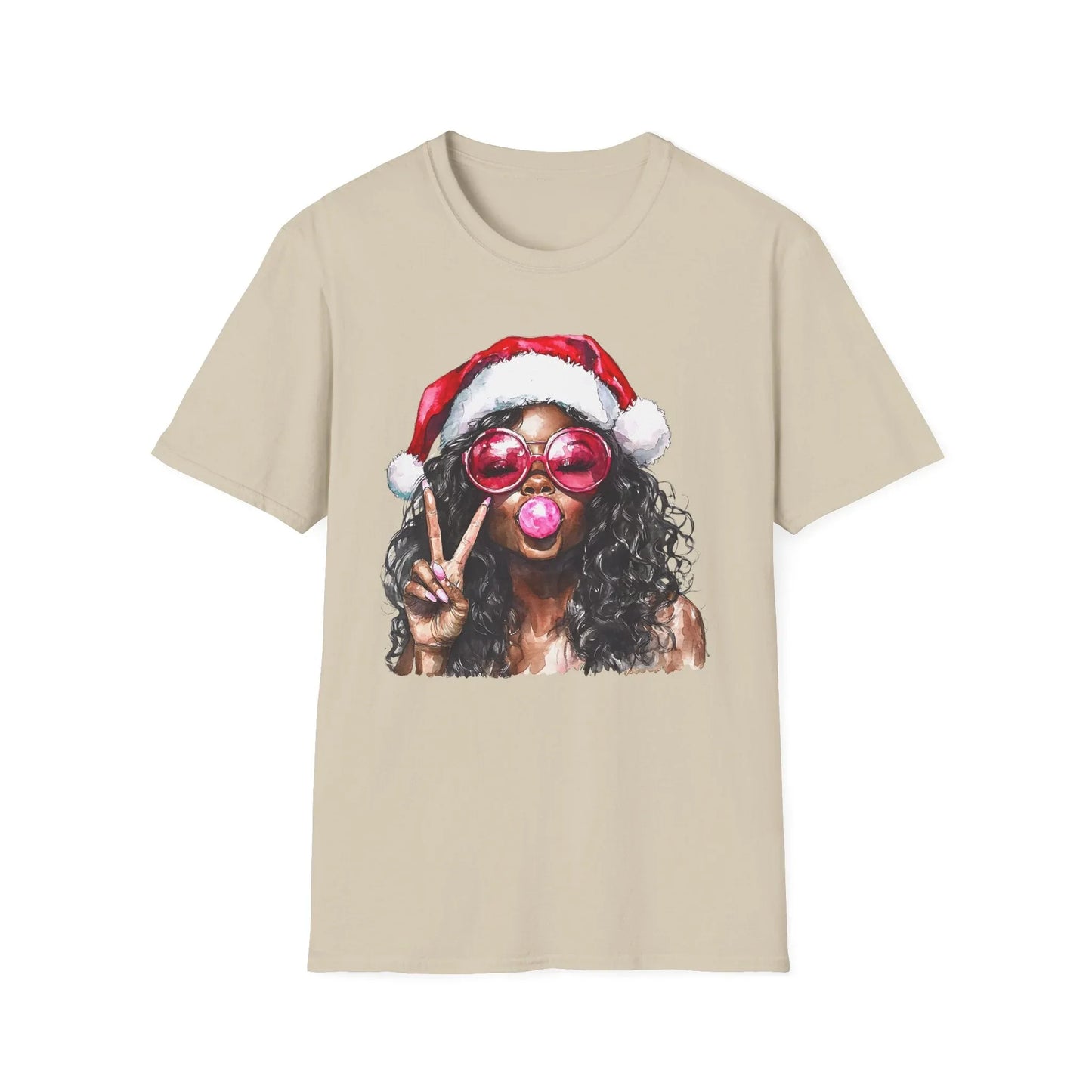 Pink Christmas Tshirt - S / Sand - T-Shirt