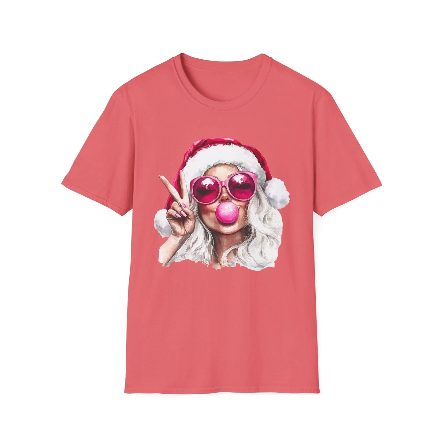 Pink Christmas Tshirt - L / Coral Silk - T-Shirt