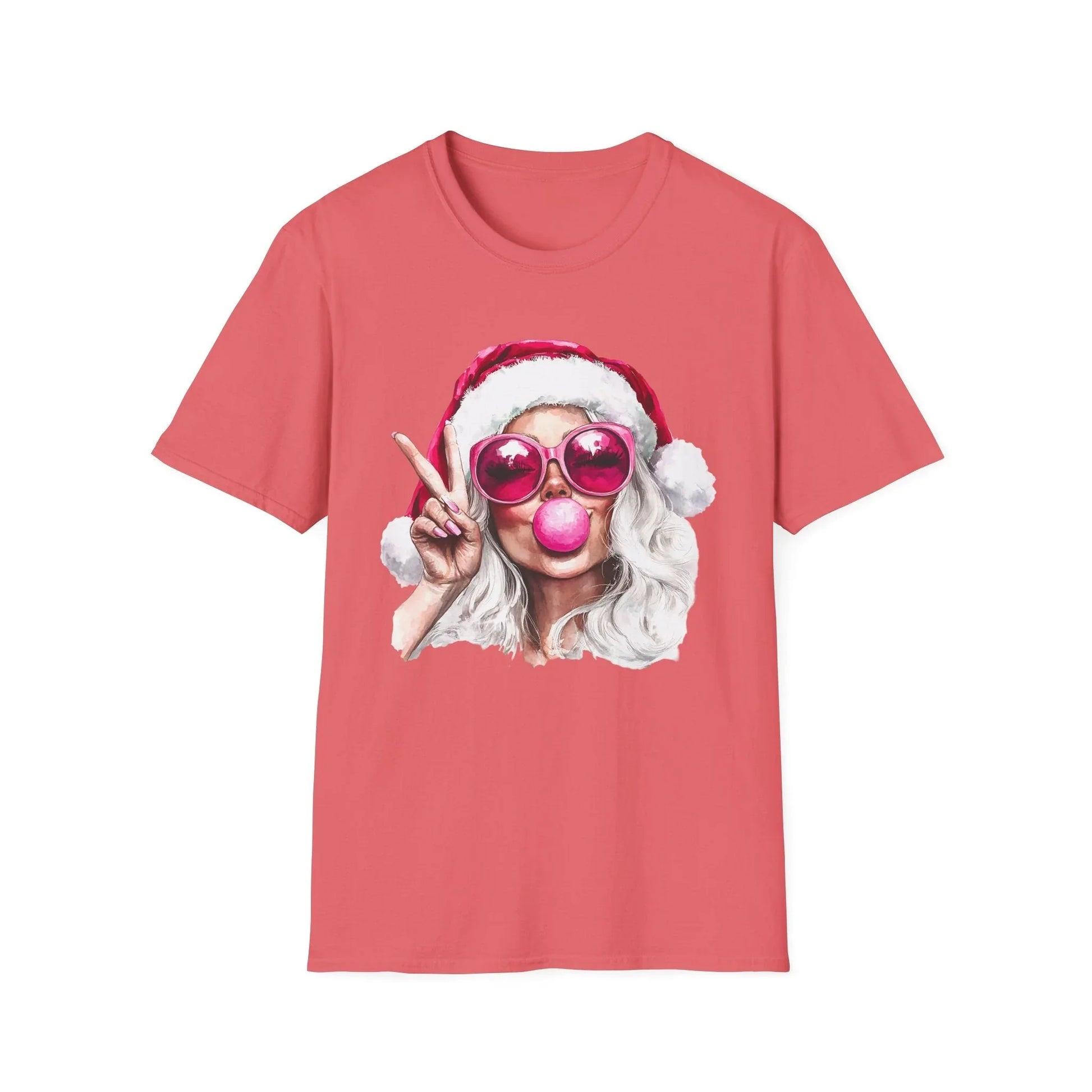 Pink Christmas Tshirt - L / Coral Silk - T-Shirt