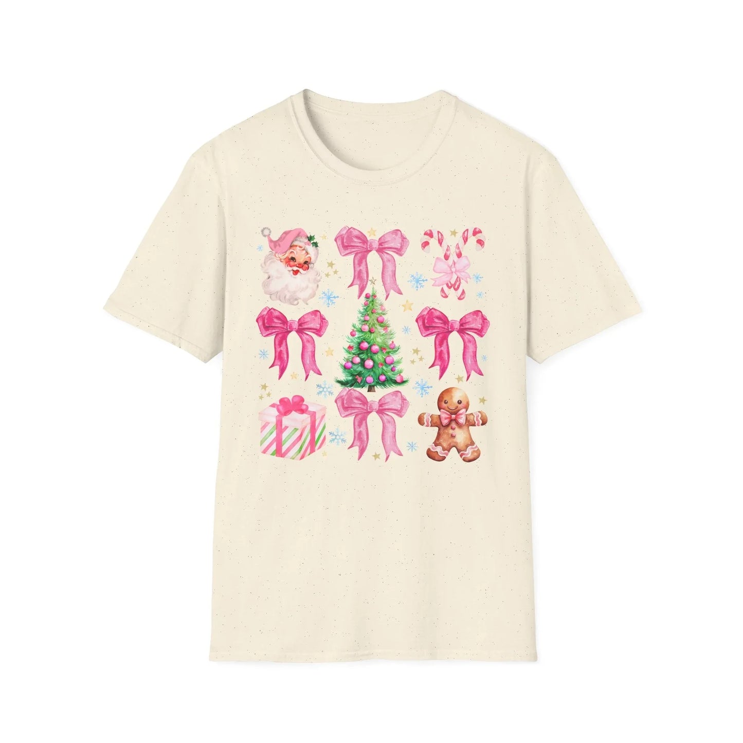 Pink Christmas Tshirt - S / Natural - T-Shirt