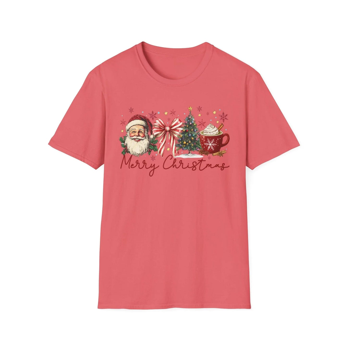 Pink Christmas Tshirt - L / Coral Silk - T-Shirt