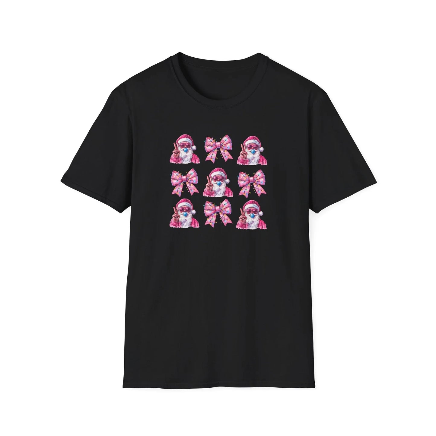 Pink Christmas Tshirt - XS / Black - T-Shirt