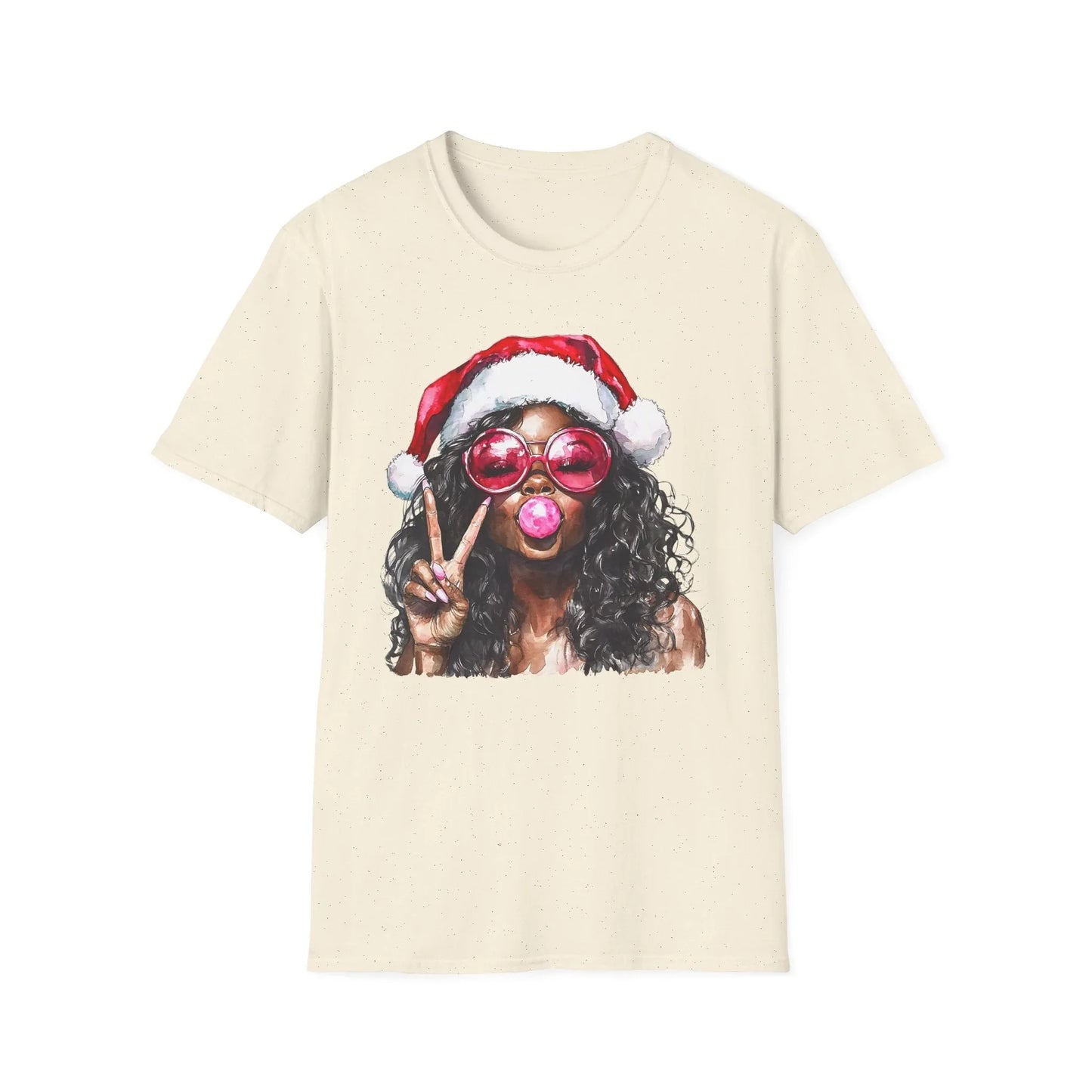 Pink Christmas Tshirt - S / Natural - T-Shirt