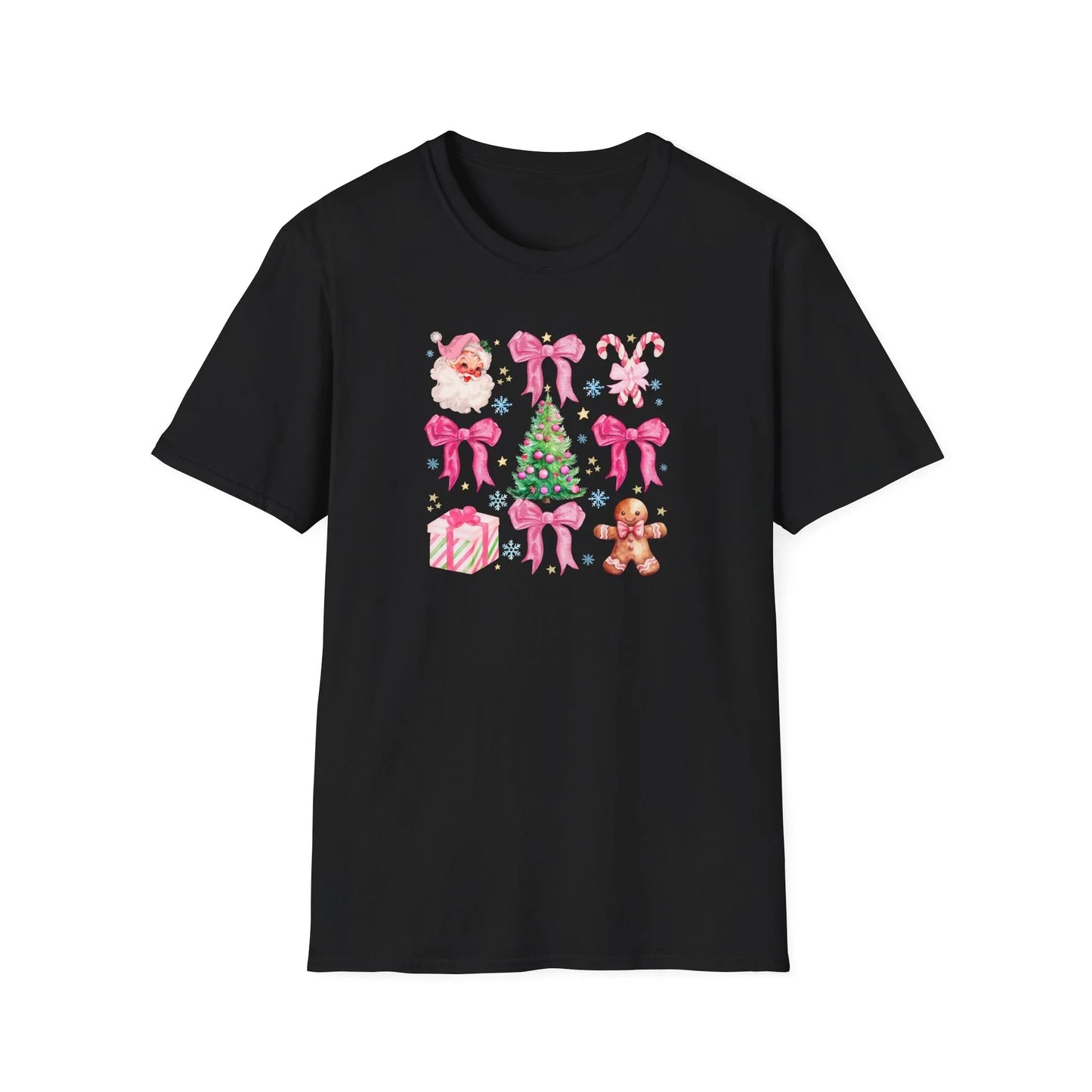 Pink Christmas Tshirt - XS / Black - T-Shirt