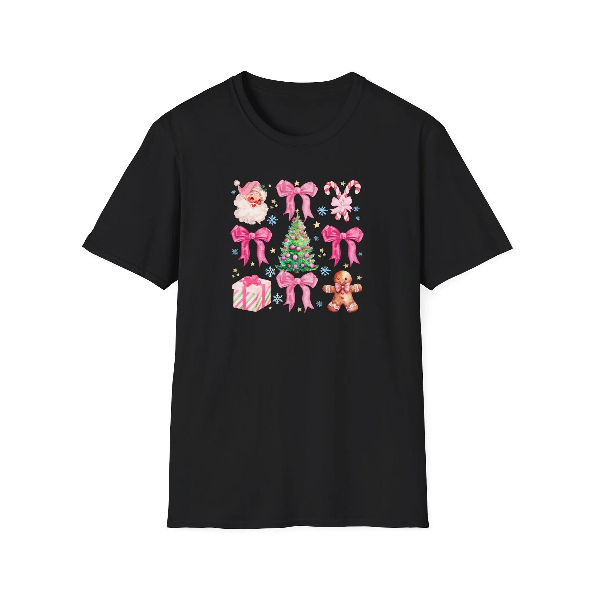 Pink Christmas Tshirt - XS / Black - T-Shirt