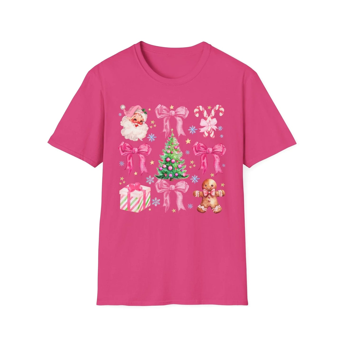 Pink Christmas Tshirt - S / Heliconia - T-Shirt
