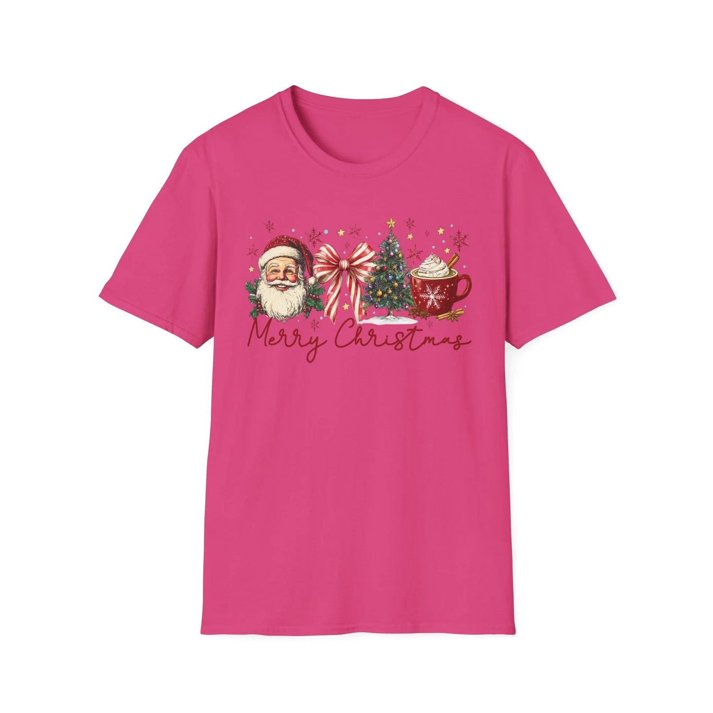 Pink Christmas Tshirt - S / Heliconia - T-Shirt