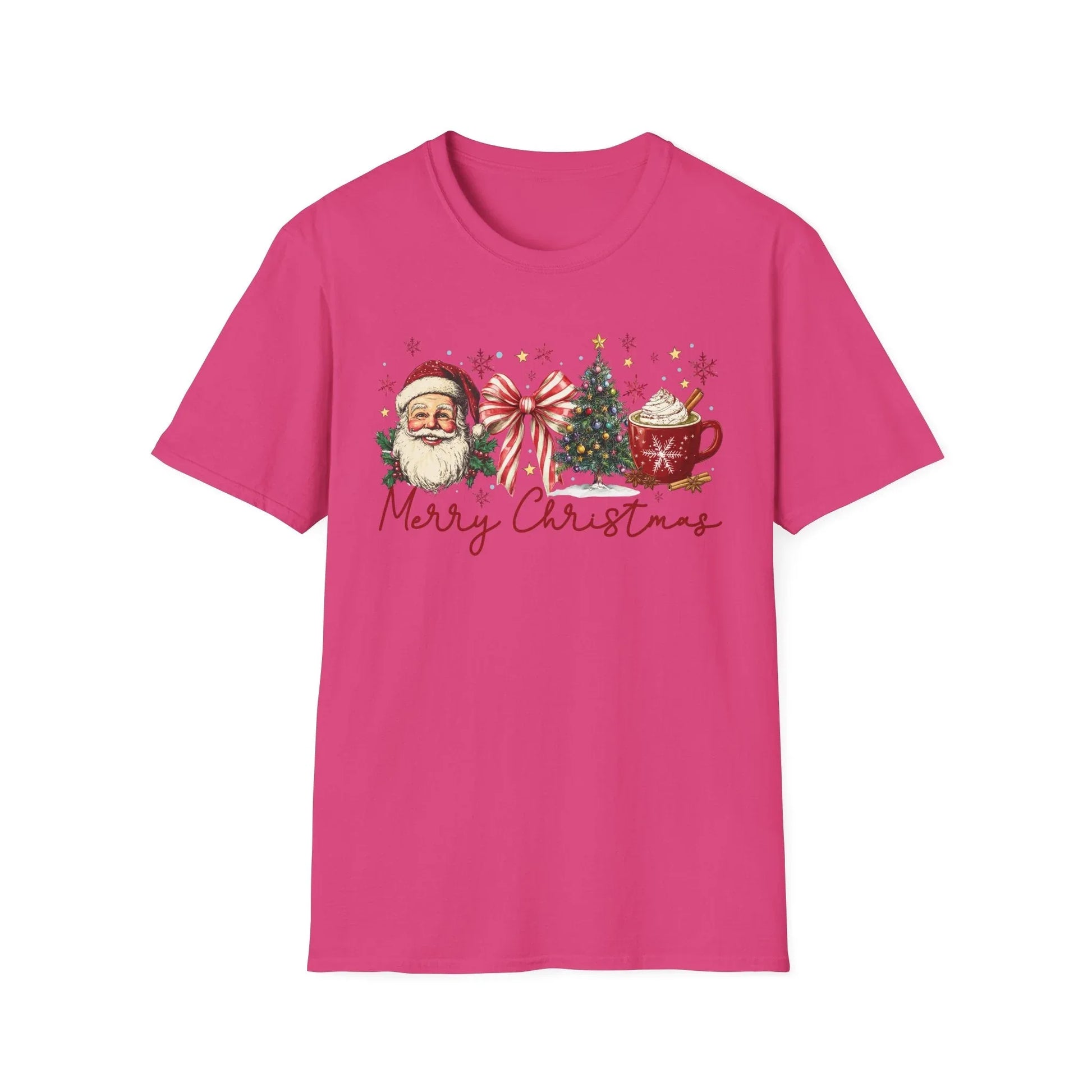 Pink Christmas Tshirt - S / Heliconia - T-Shirt