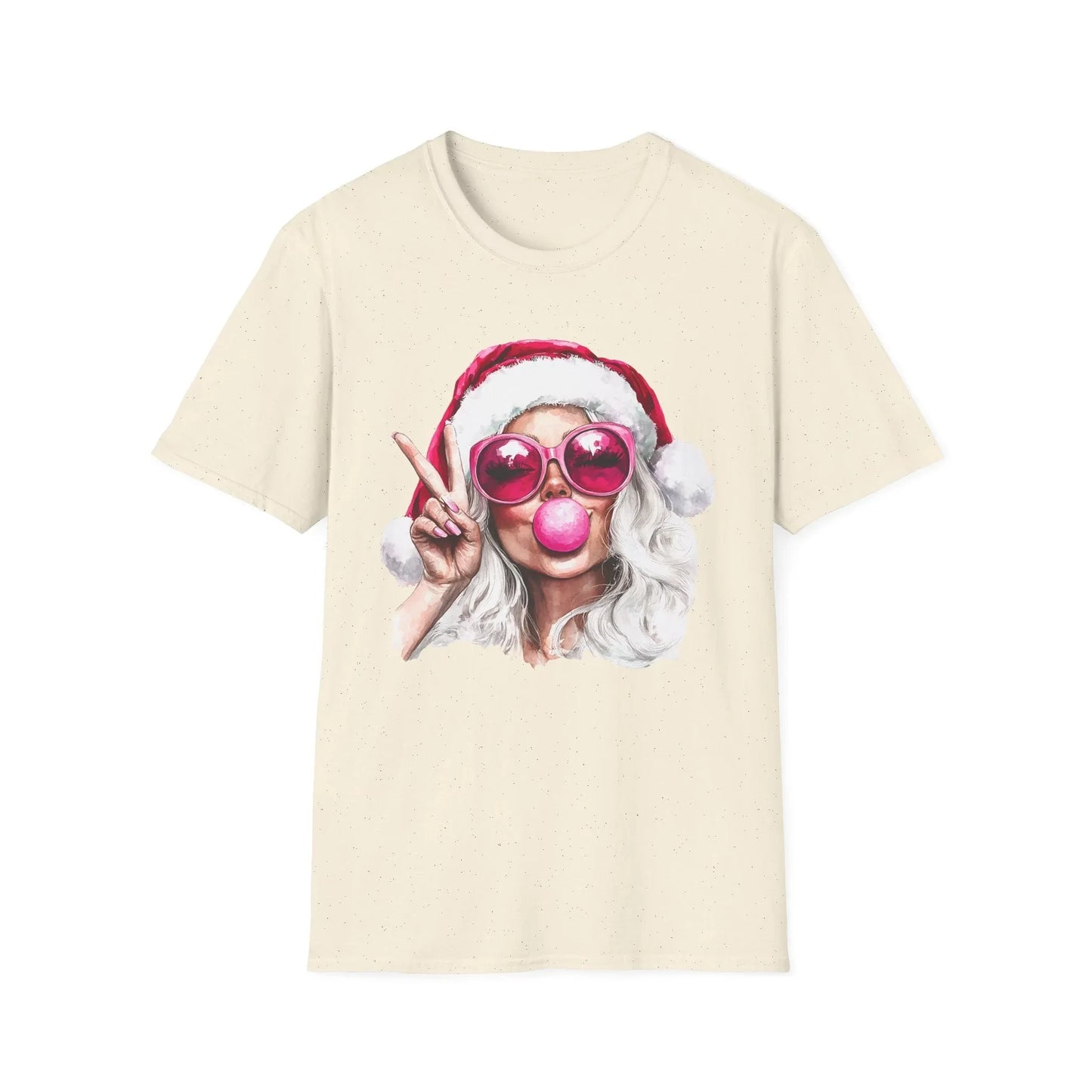 Pink Christmas Tshirt - S / Natural - T-Shirt