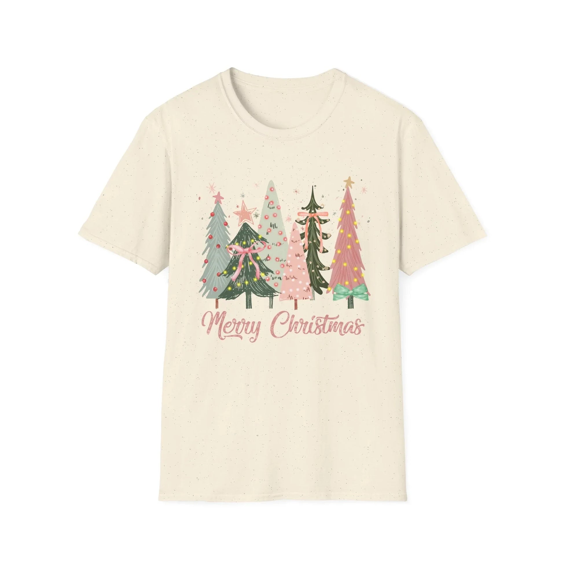 Pink Christmas Tshirt - S / Natural - T-Shirt