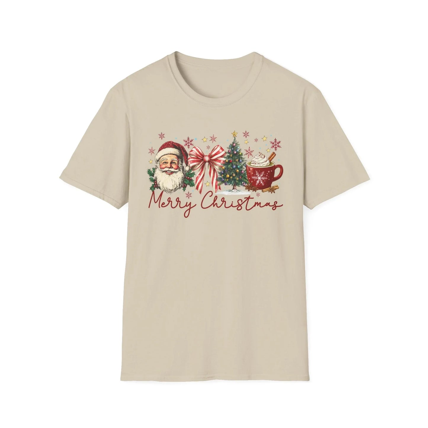 Pink Christmas Tshirt - S / Sand - T-Shirt