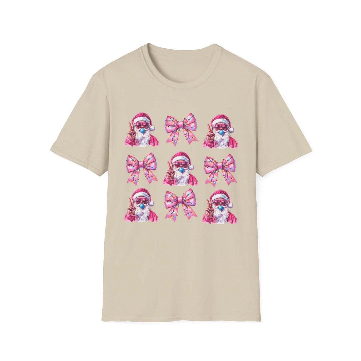 Pink Christmas Tshirt - S / Sand - T-Shirt
