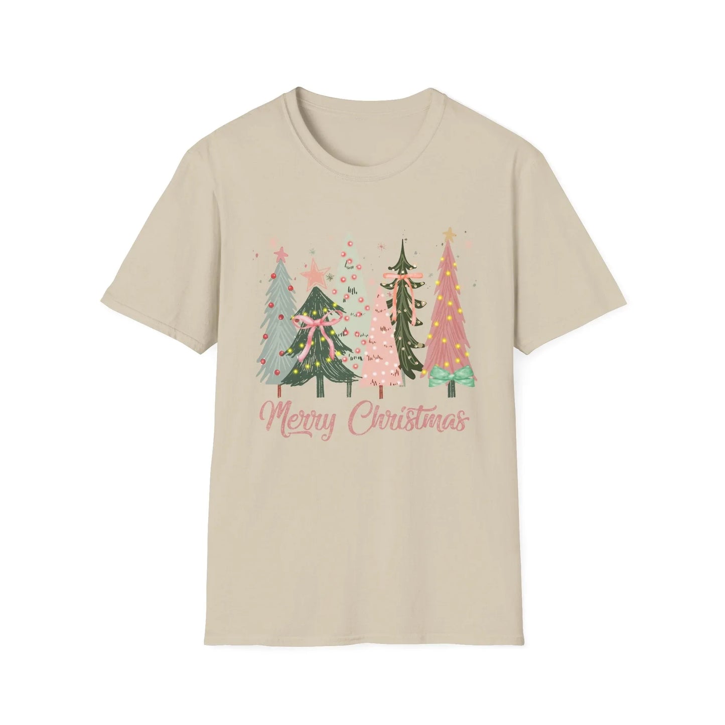 Pink Christmas Tshirt - S / Sand - T-Shirt