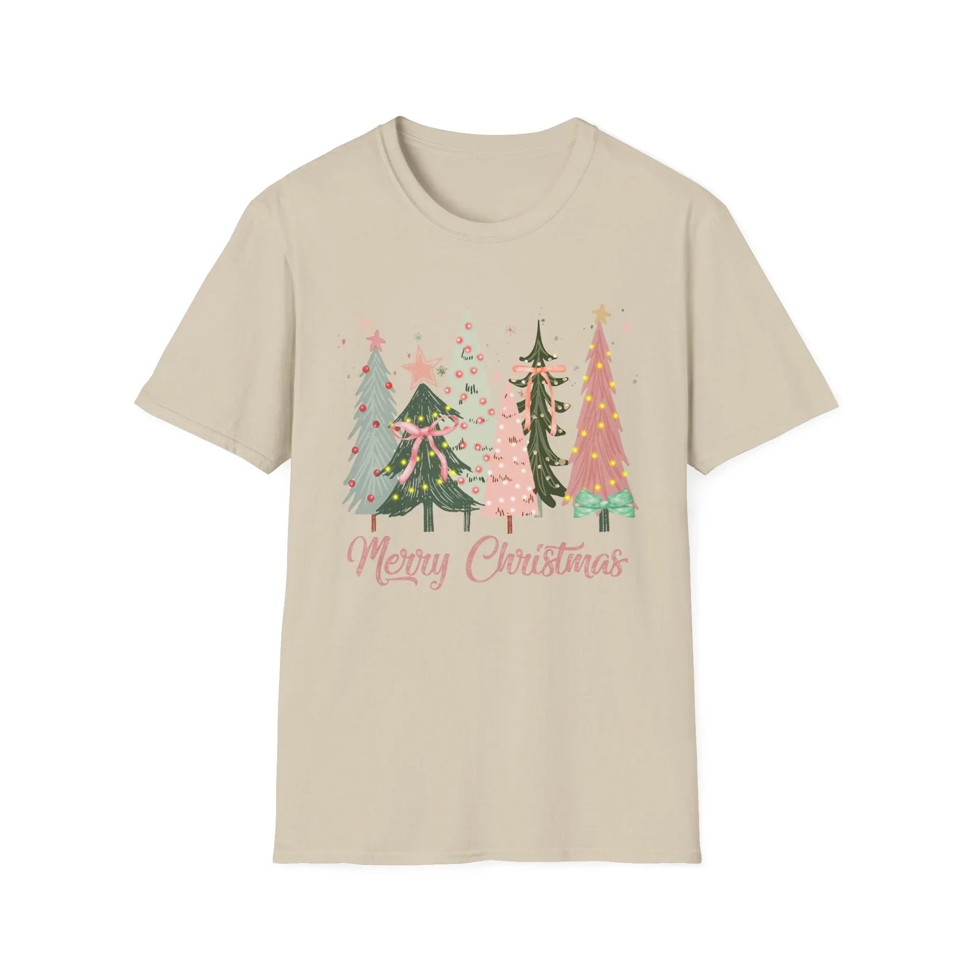 Pink Christmas Tshirt - S / Sand - T-Shirt
