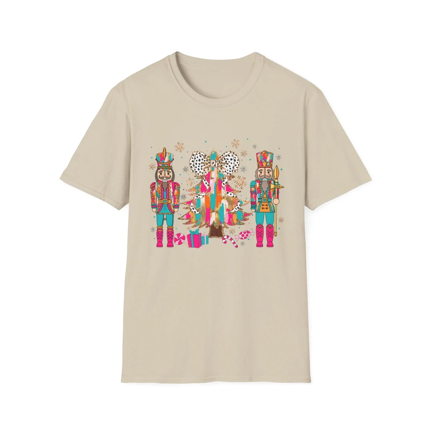 Pink Christmas Tshirt - S / Sand - T-Shirt