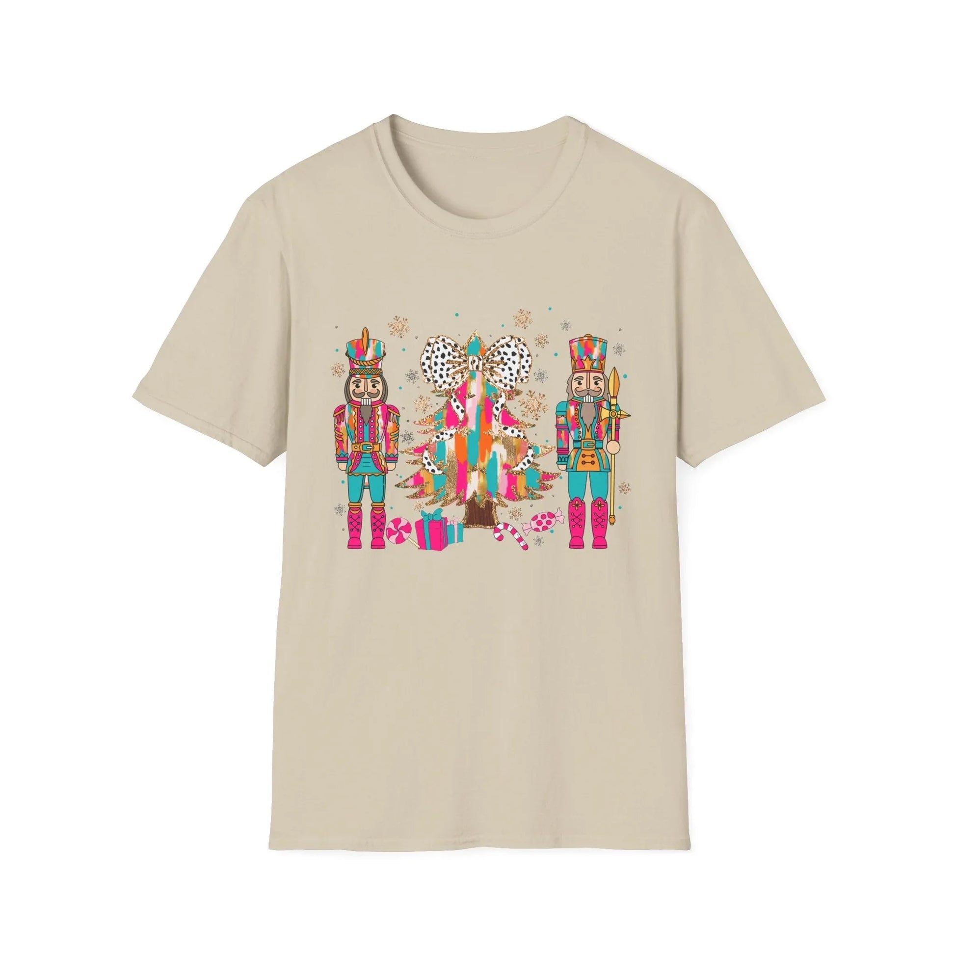 Pink Christmas Tshirt - S / Sand - T-Shirt