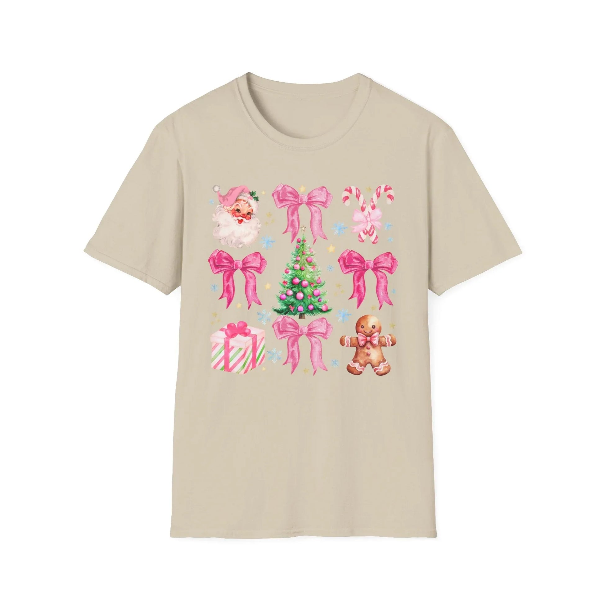 Pink Christmas Tshirt - S / Sand - T-Shirt
