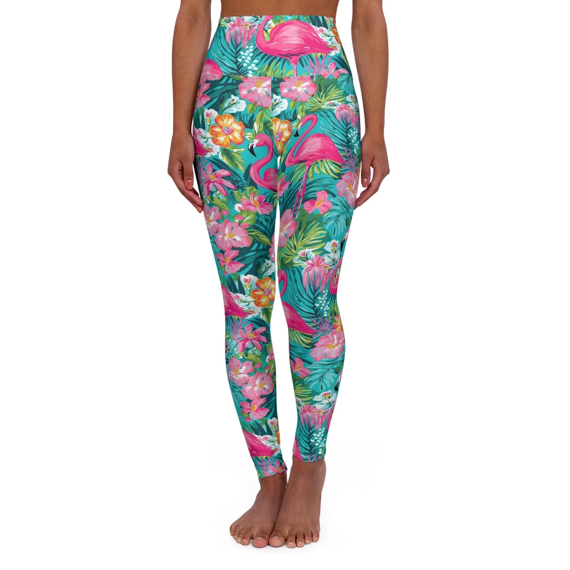 Pink Paradise High Waisted Yoga Leggings - XS - All Over Prints