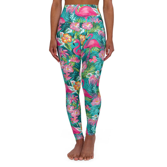 Pink Paradise High Waisted Yoga Leggings - XS - All Over Prints