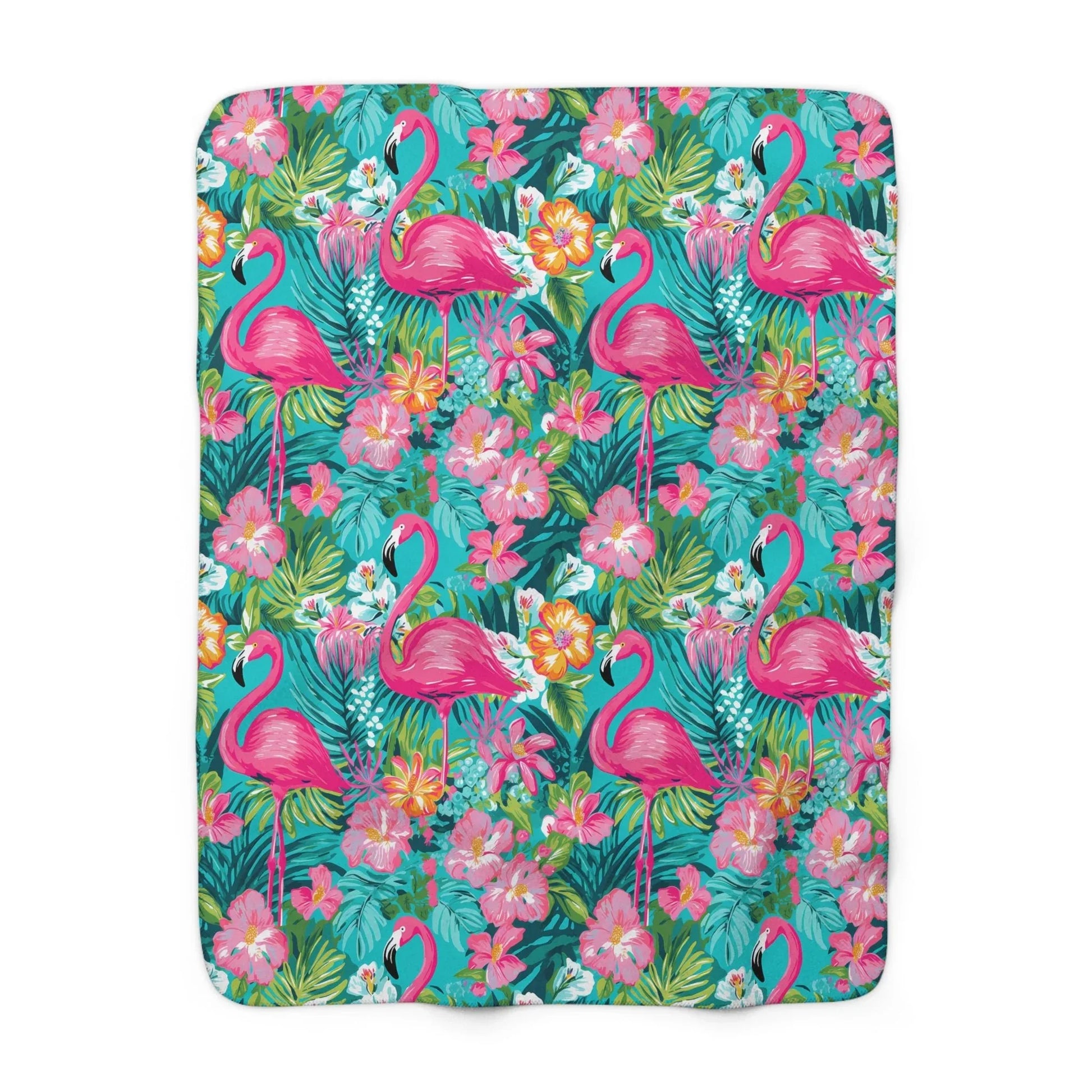 Pink Paradise Sherpa Fleece Blanket - 50’’ × 60’’ - Home Decor
