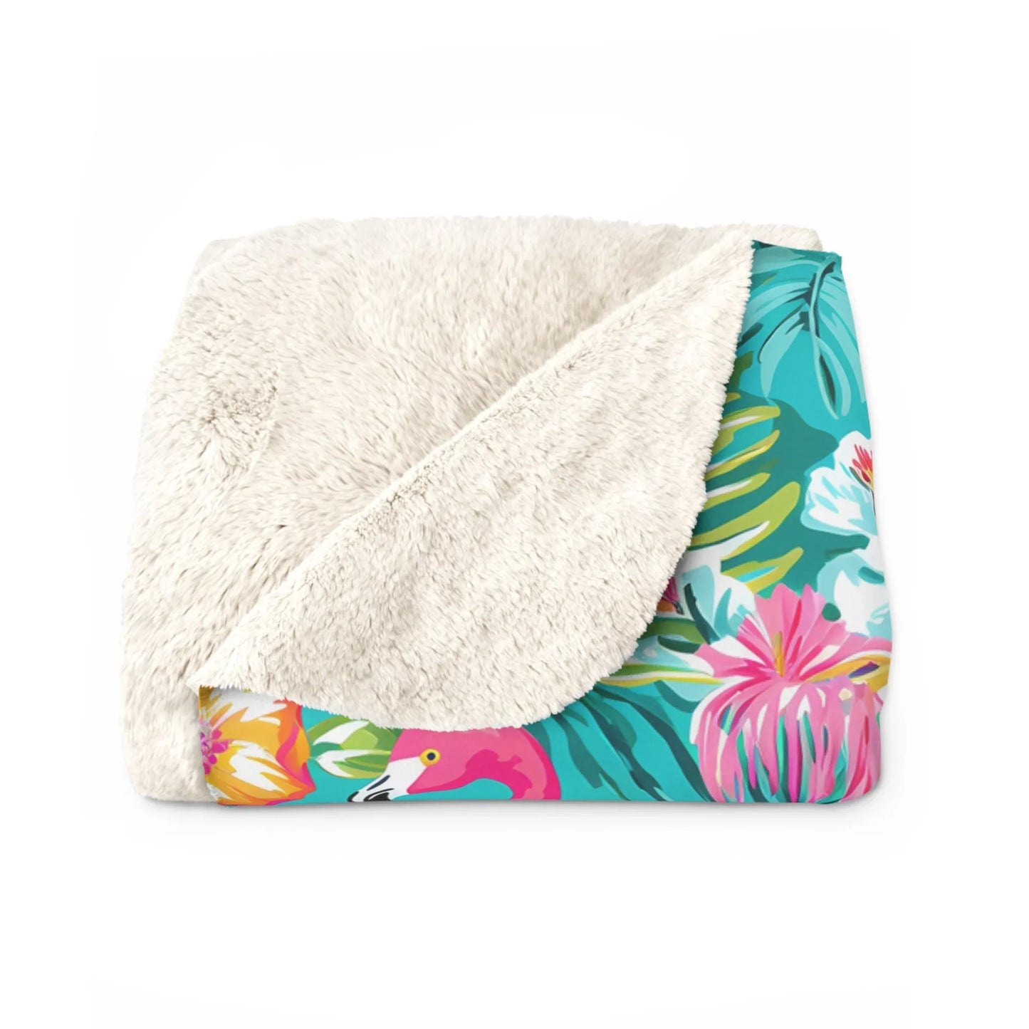Pink Paradise Sherpa Fleece Blanket - 50’’ × 60’’ - Home Decor