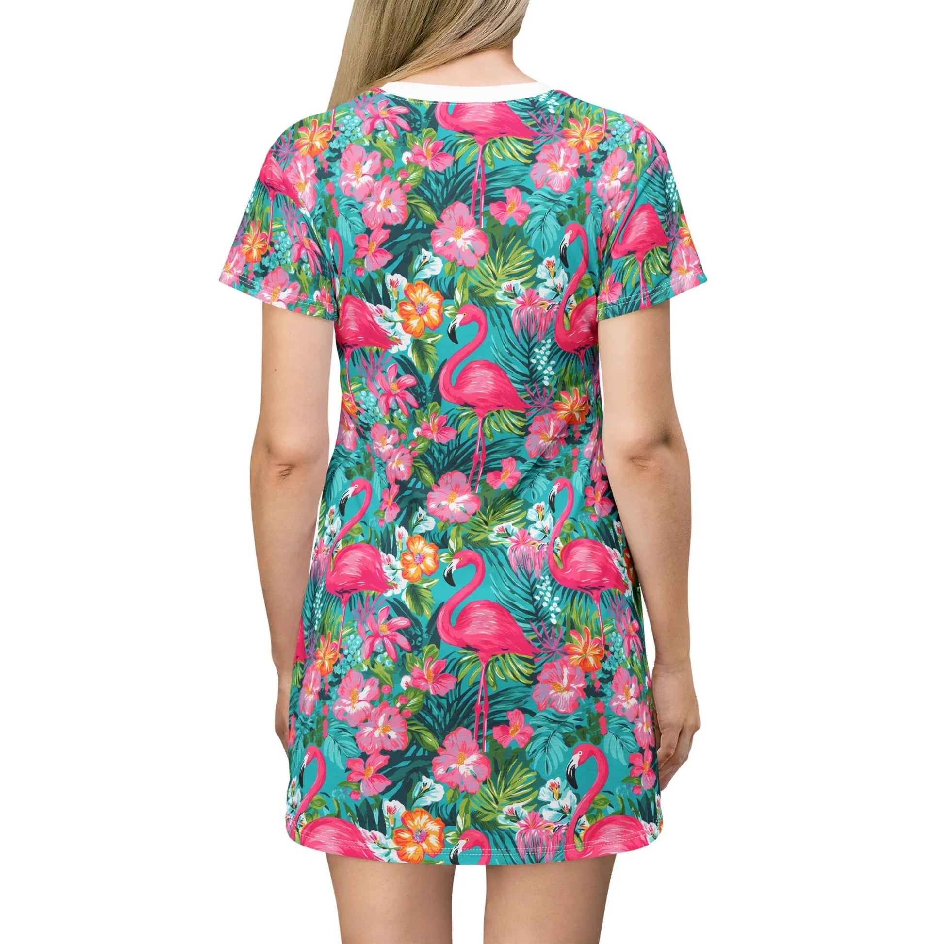 Pink Paradise T-Shirt Dress - All Over Prints