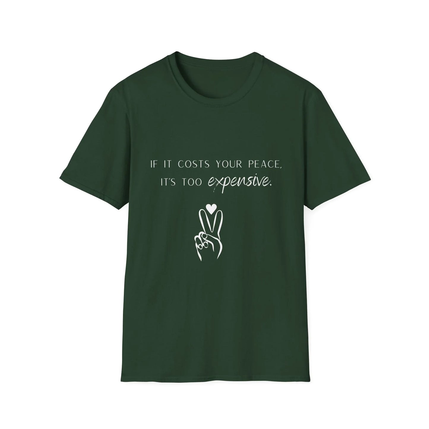 Priceless Peace | black | Unisex - Forest Green / S - T-Shirt