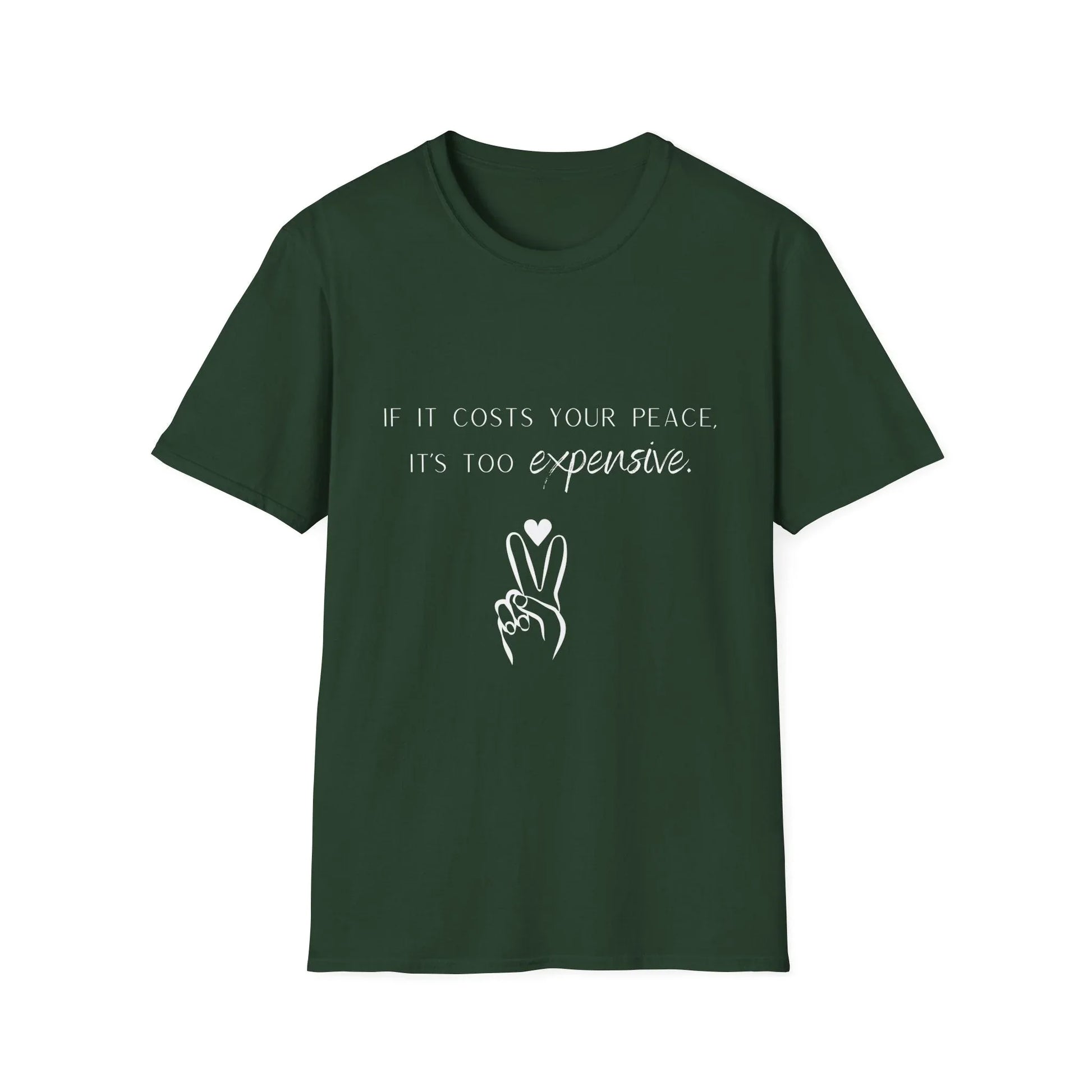 Priceless Peace | black | Unisex - Forest Green / S - T-Shirt