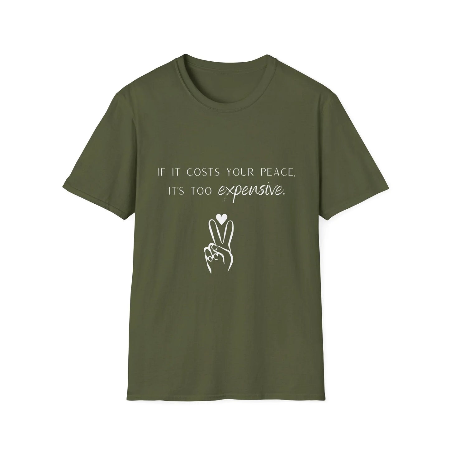Priceless Peace | black | Unisex - Military Green / S - T-Shirt