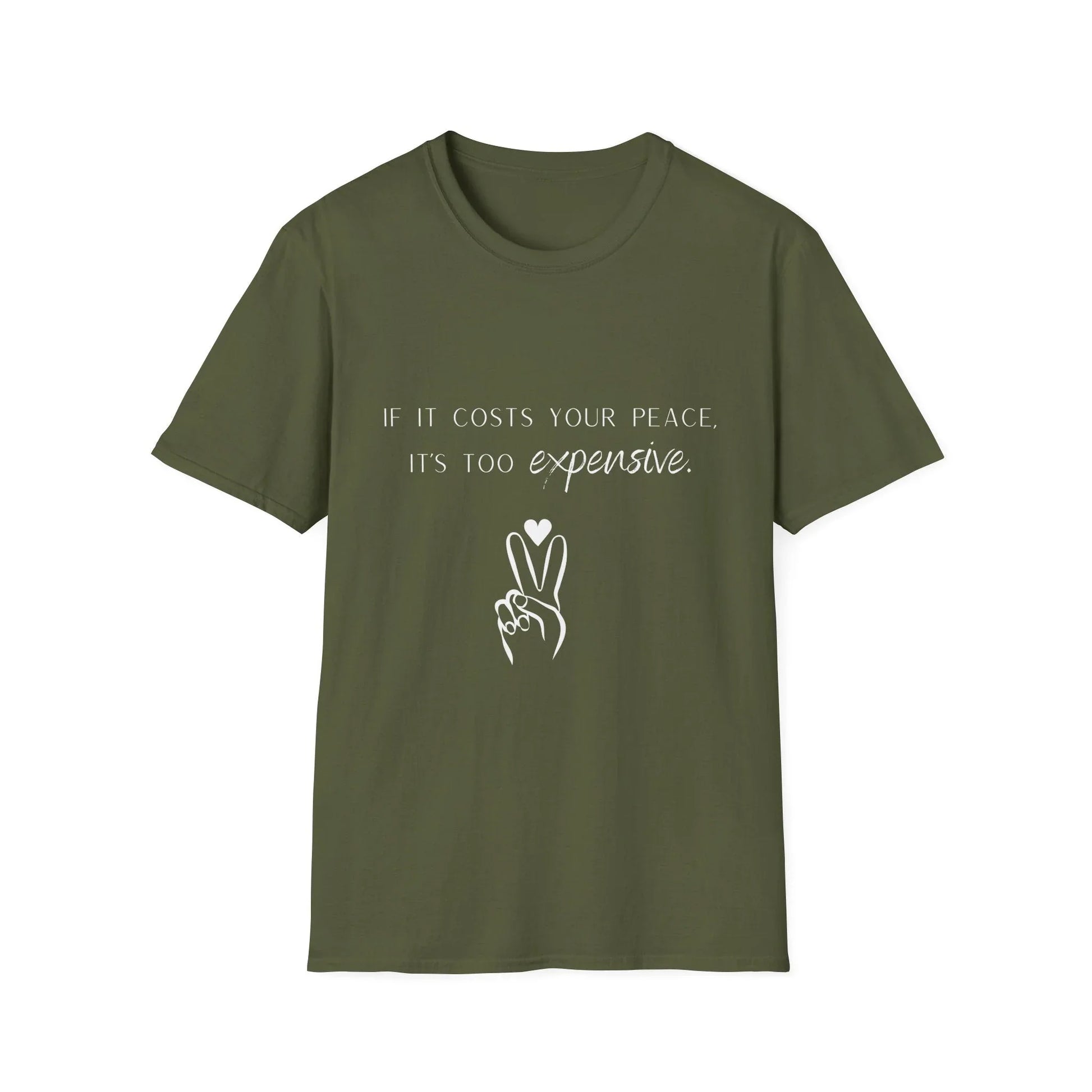 Priceless Peace | black | Unisex - Military Green / S - T-Shirt
