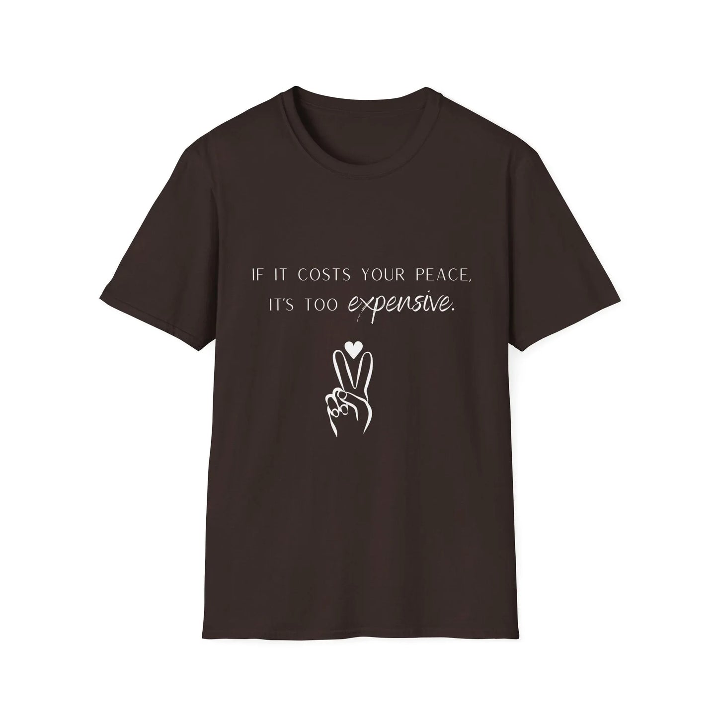 Priceless Peace | black | Unisex - Dark Chocolate / S - T-Shirt
