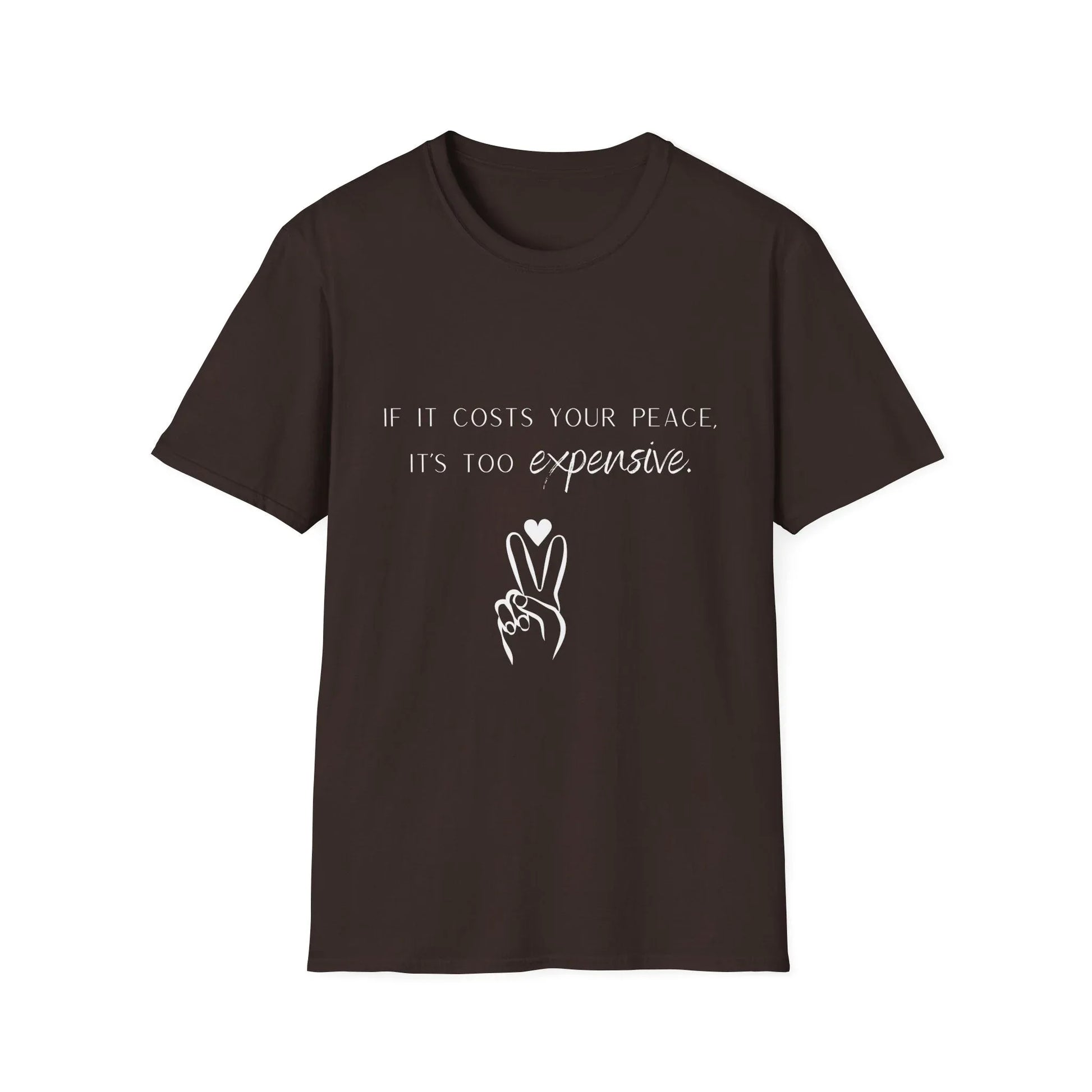 Priceless Peace | black | Unisex - Dark Chocolate / S - T-Shirt