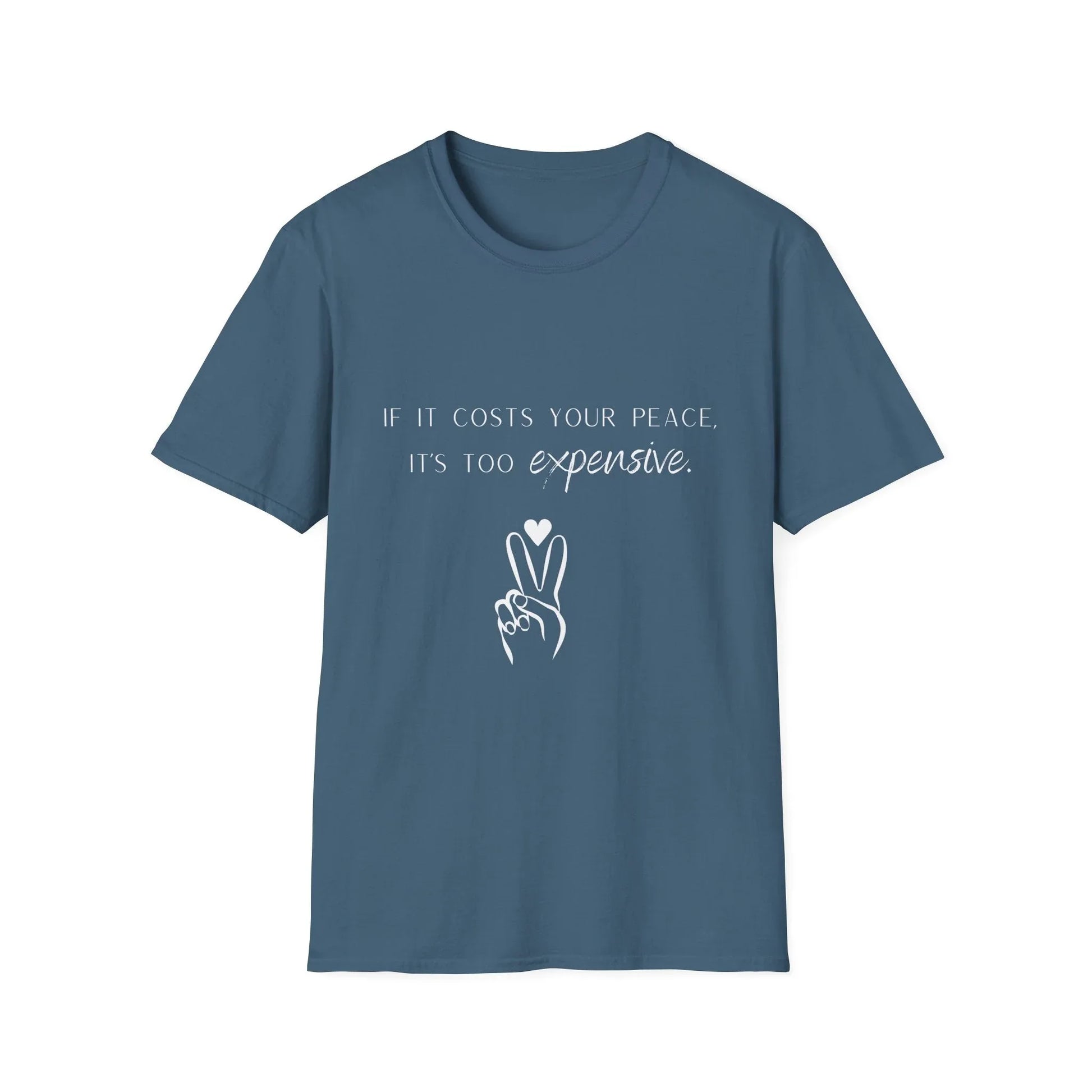 Priceless Peace | black | Unisex - Indigo Blue / S - T-Shirt