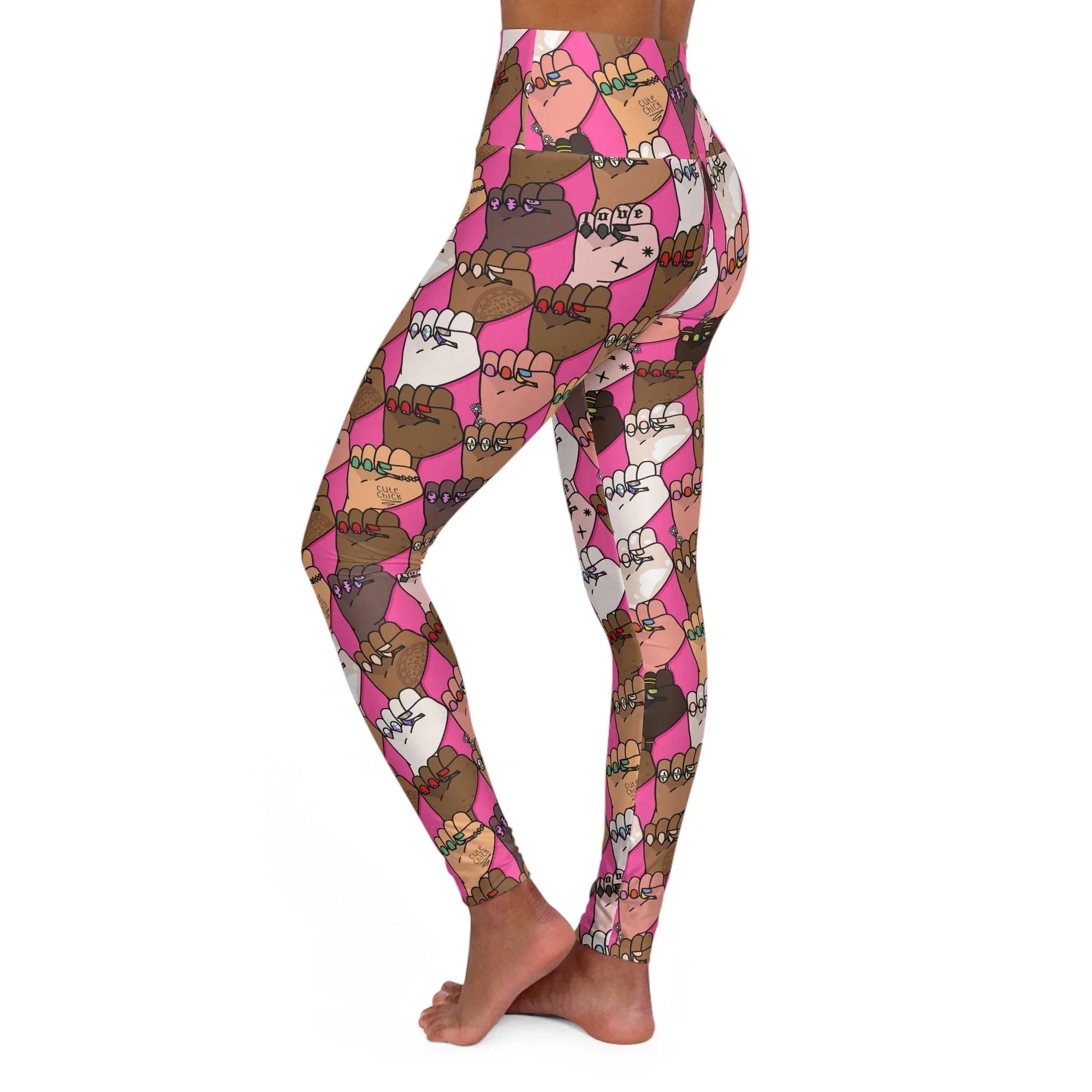 Raising Our Voices High Waisted Yoga Leggings - All Over Prints