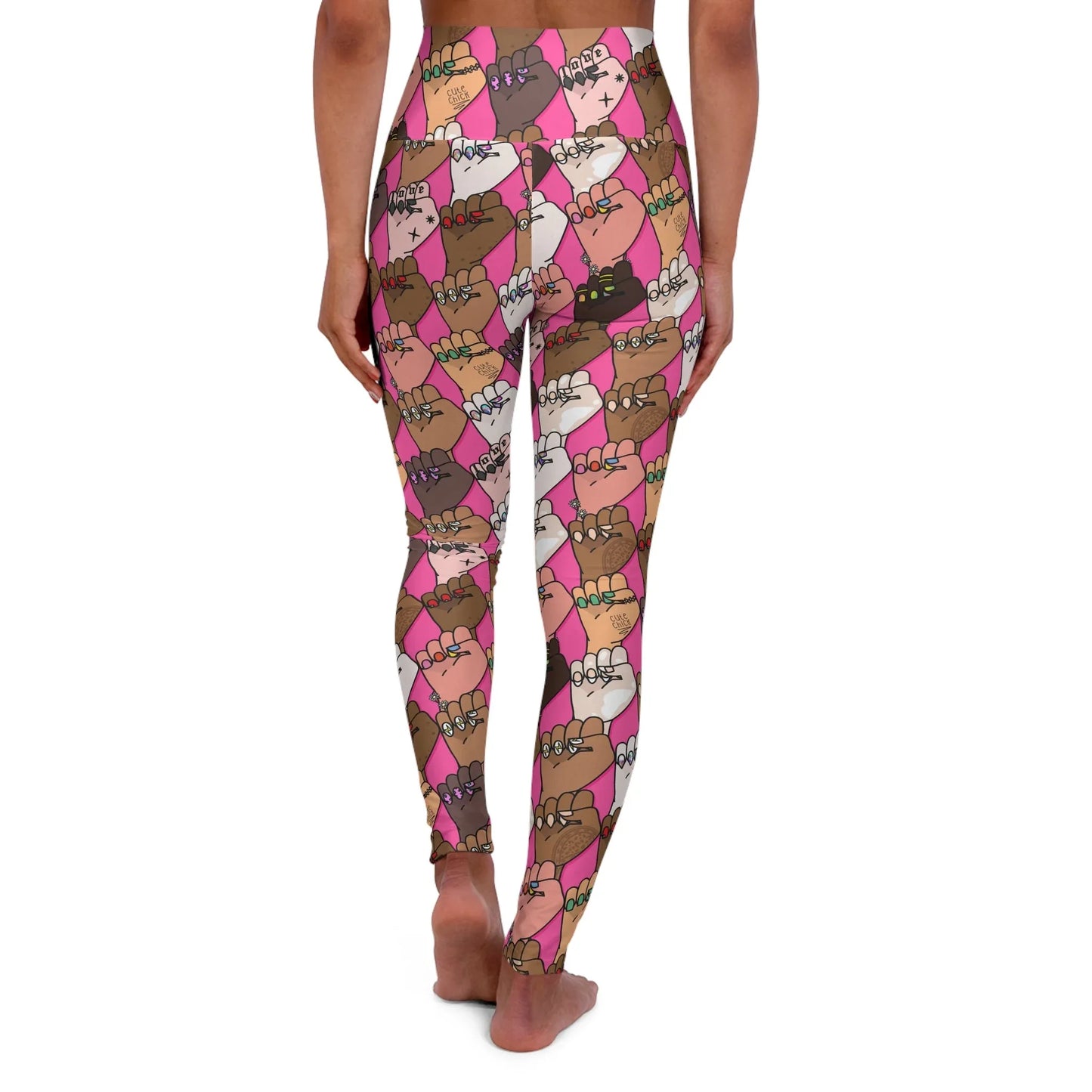Raising Our Voices High Waisted Yoga Leggings - All Over Prints