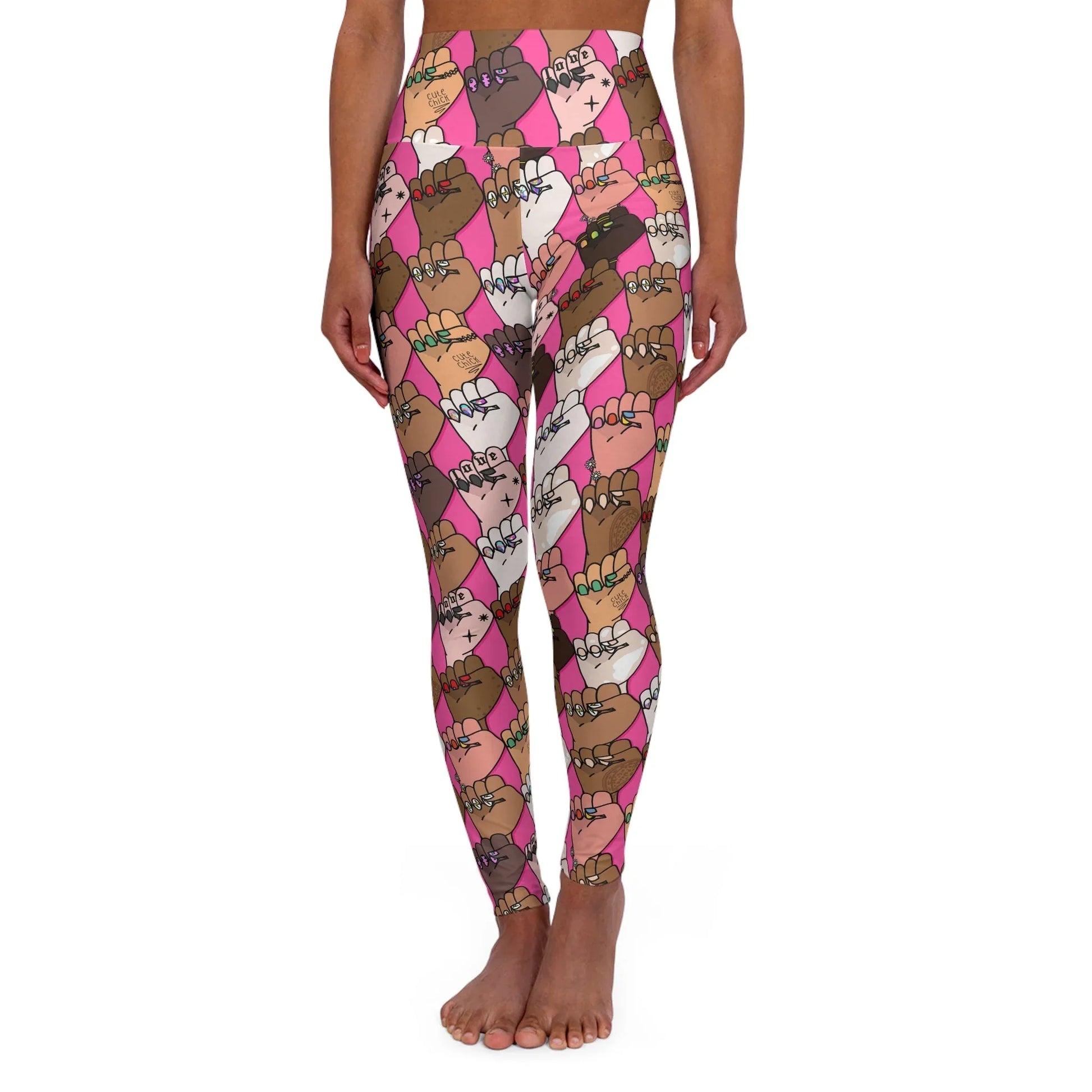 Raising Our Voices High Waisted Yoga Leggings - XS - All Over Prints