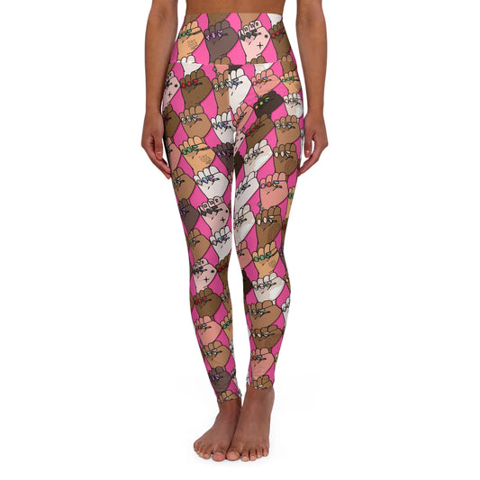 Raising Our Voices High Waisted Yoga Leggings - XS - All Over Prints