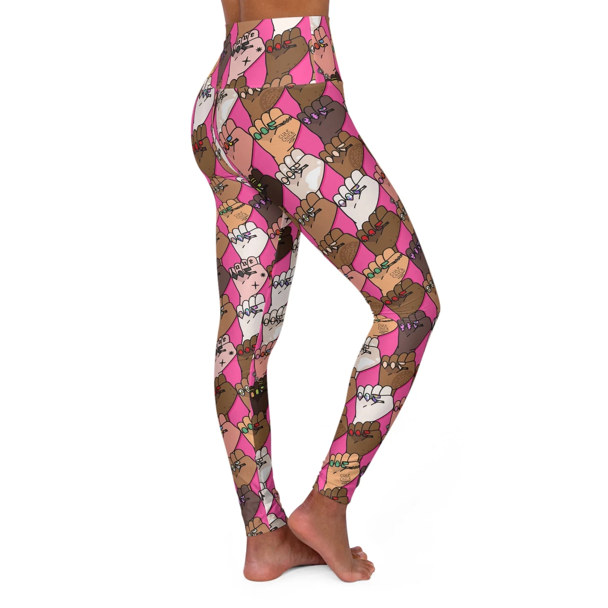 Raising Our Voices High Waisted Yoga Leggings - All Over Prints
